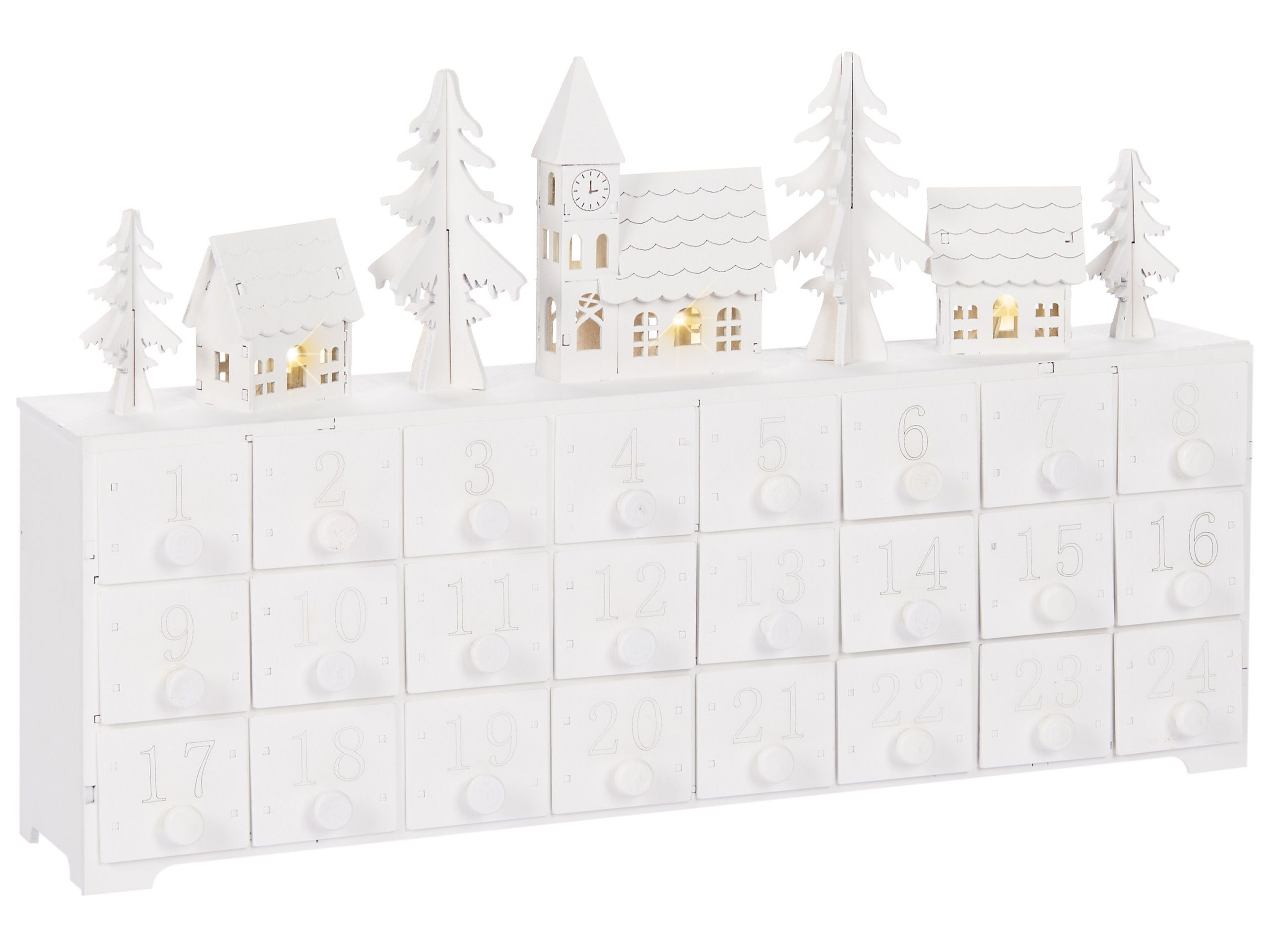 LED Decoration Advent Calendar White MUONIO - Gemini Interiors