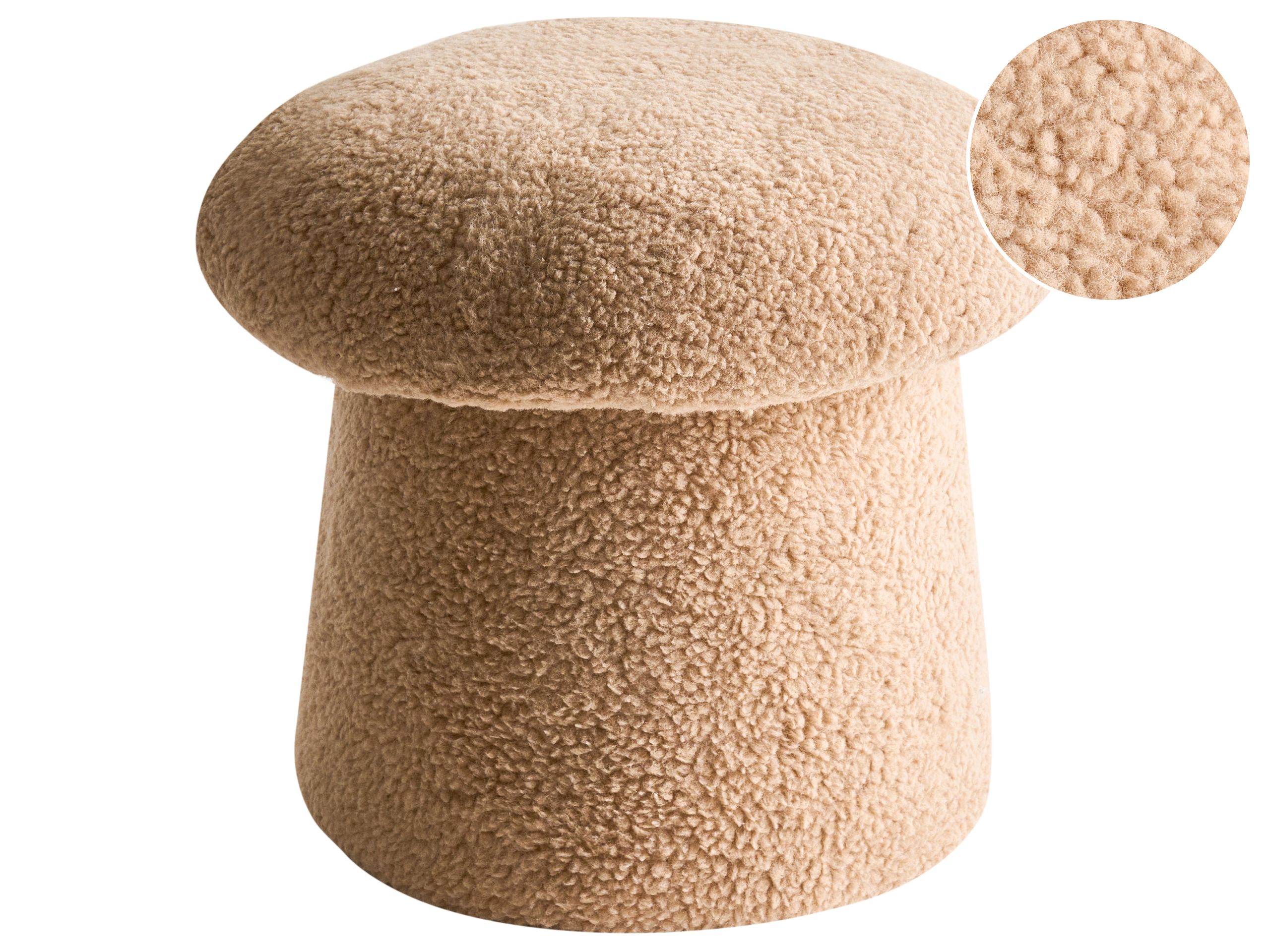 HARKDEN Boucle Fabric Footstool - Beige - Gemini Interiors