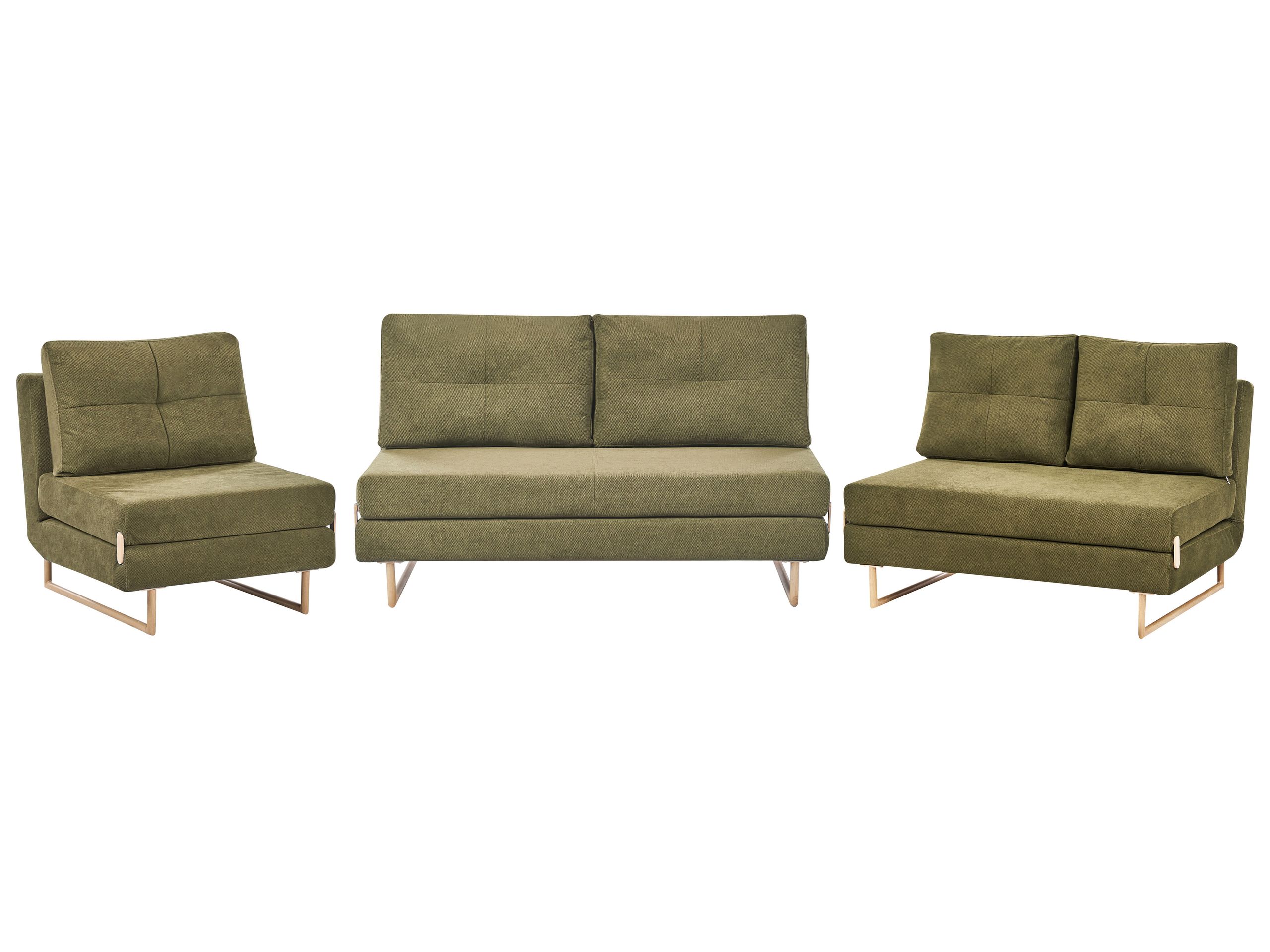 COMDEN Fabric 3 Seater 2 Seater and 1 Seater Sofa Set - Green - Gemini Interiors