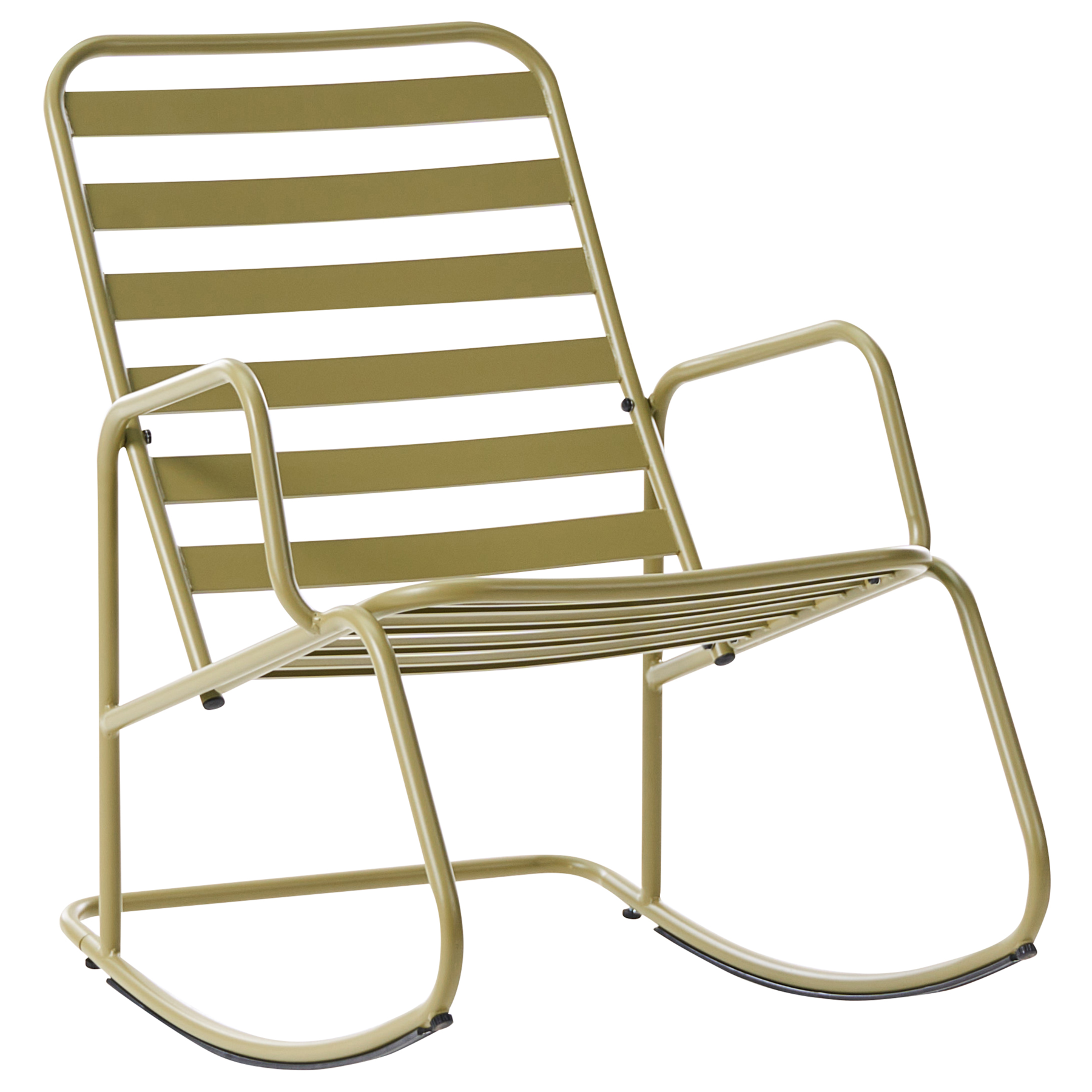 KASTELLE Metal Garden Rocking Chair - Olive Green - Gemini Interiors