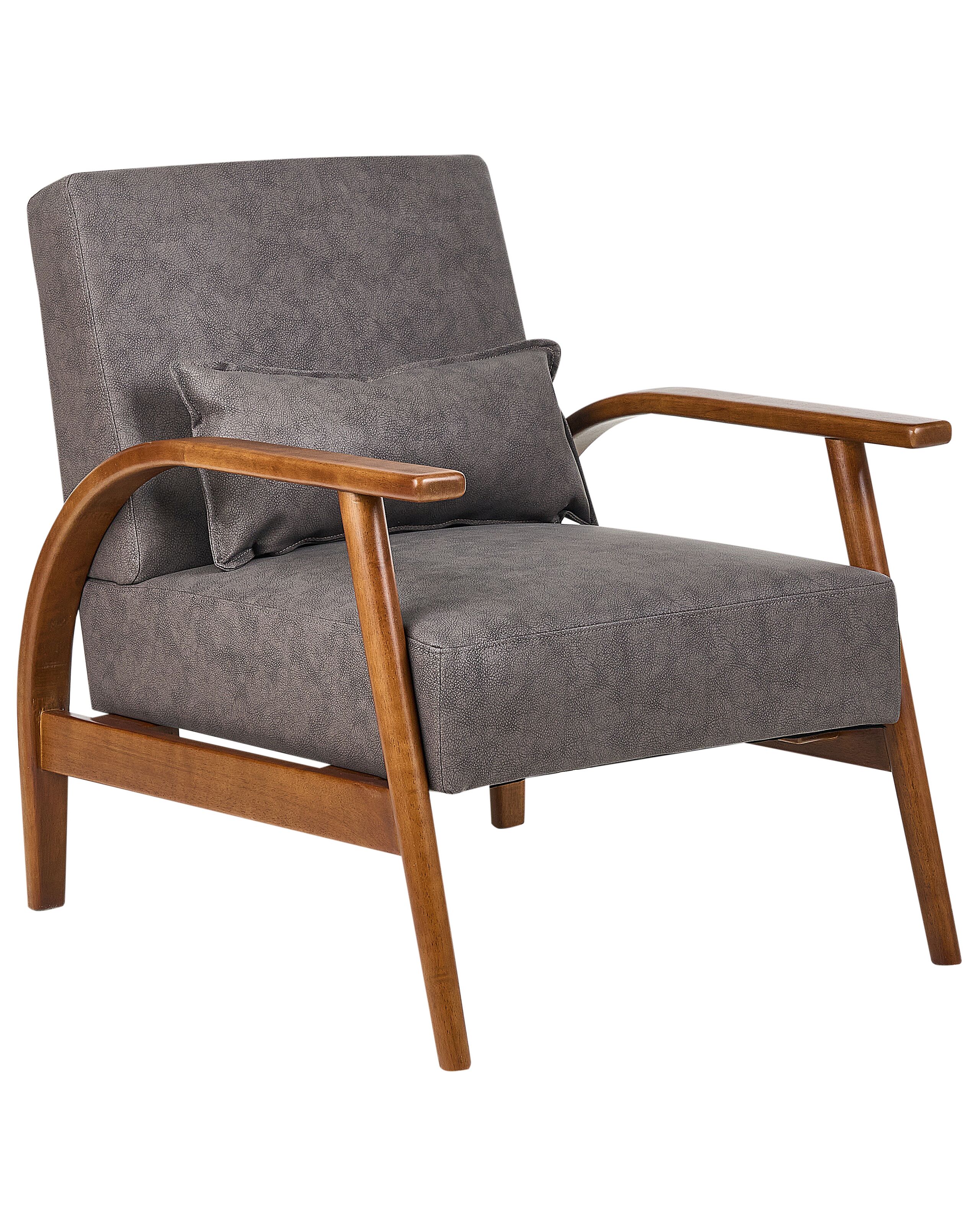 Armchair SKARA Faux Leather Dark Brown - Gemini Interiors