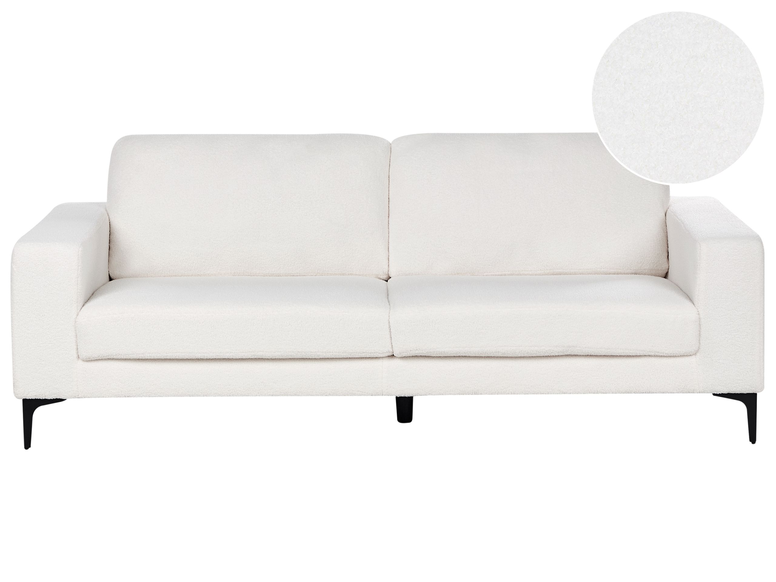 3 Seater Boucle Sofa White VADSTENA - Gemini Interiors