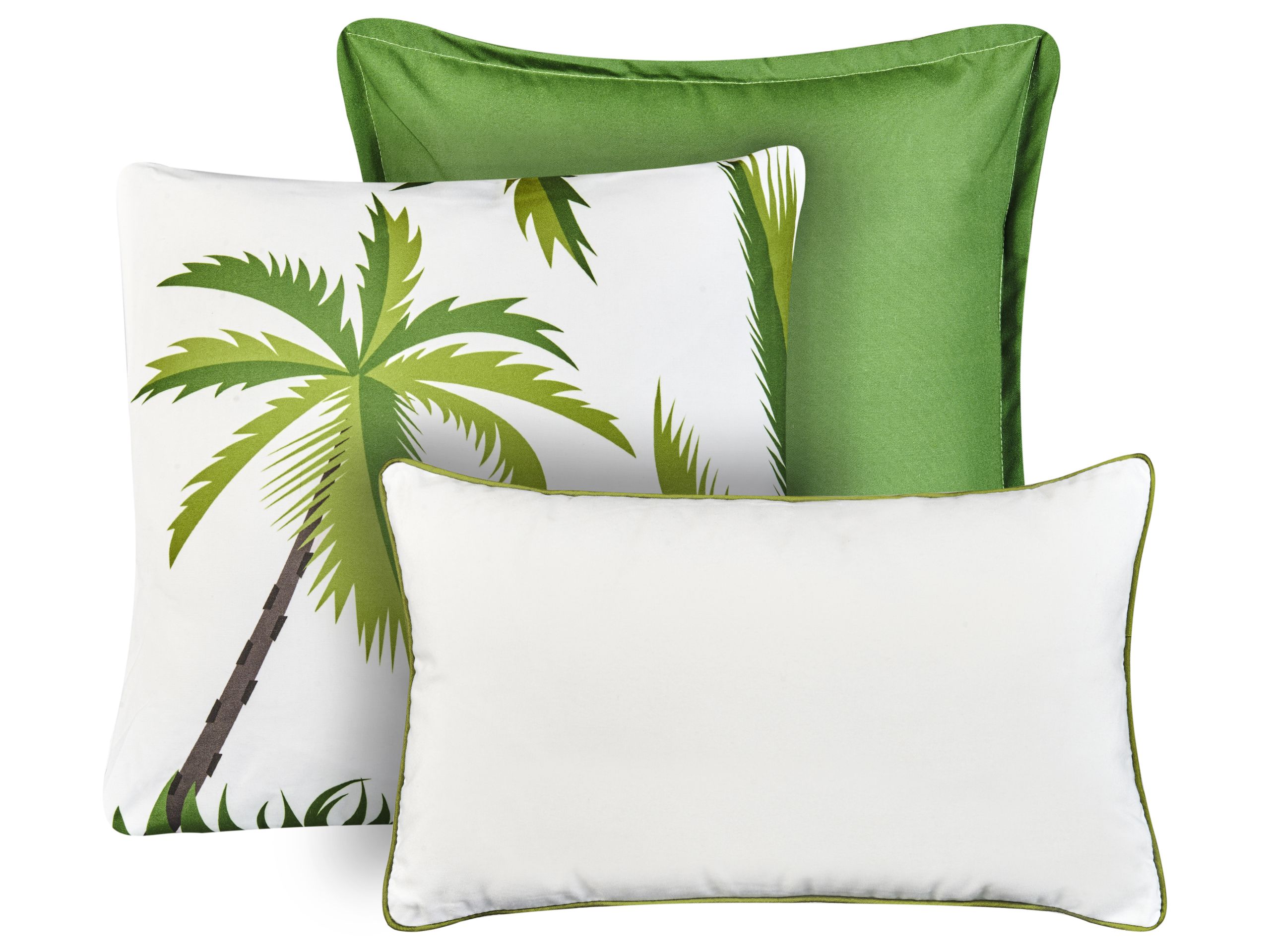 SEAISDE Set of 3 Outdoor Cushions Plant Pattern Green - Gemini Interiors