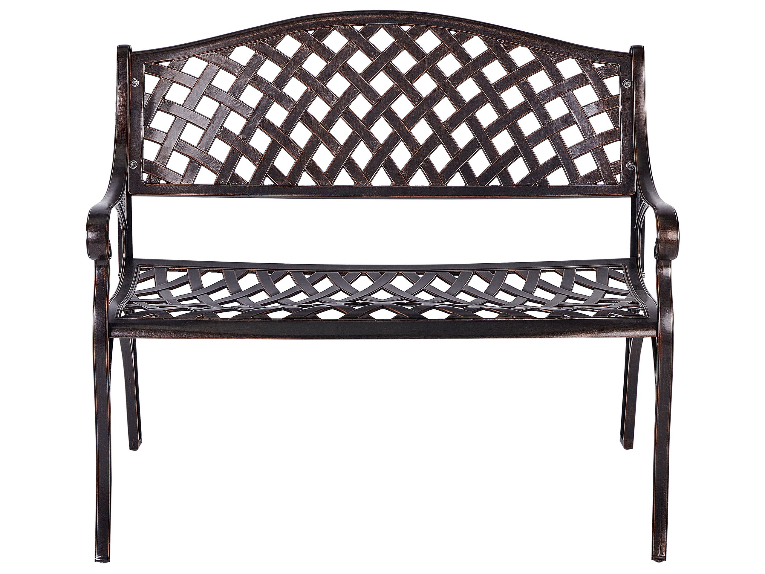 Garden Bench STAGGIA 104 cm Metal Brown - Gemini Interiors