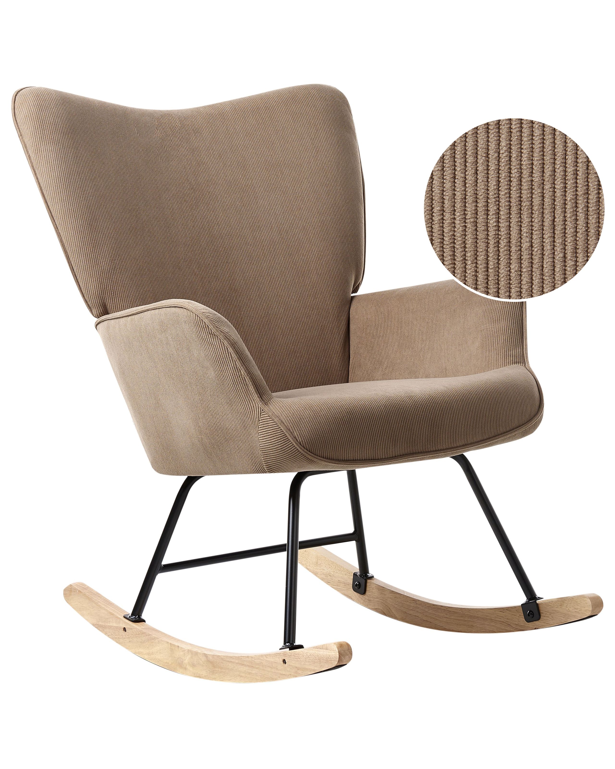 Rocking Chair ARSET Corduroy Taupe - Gemini Interiors