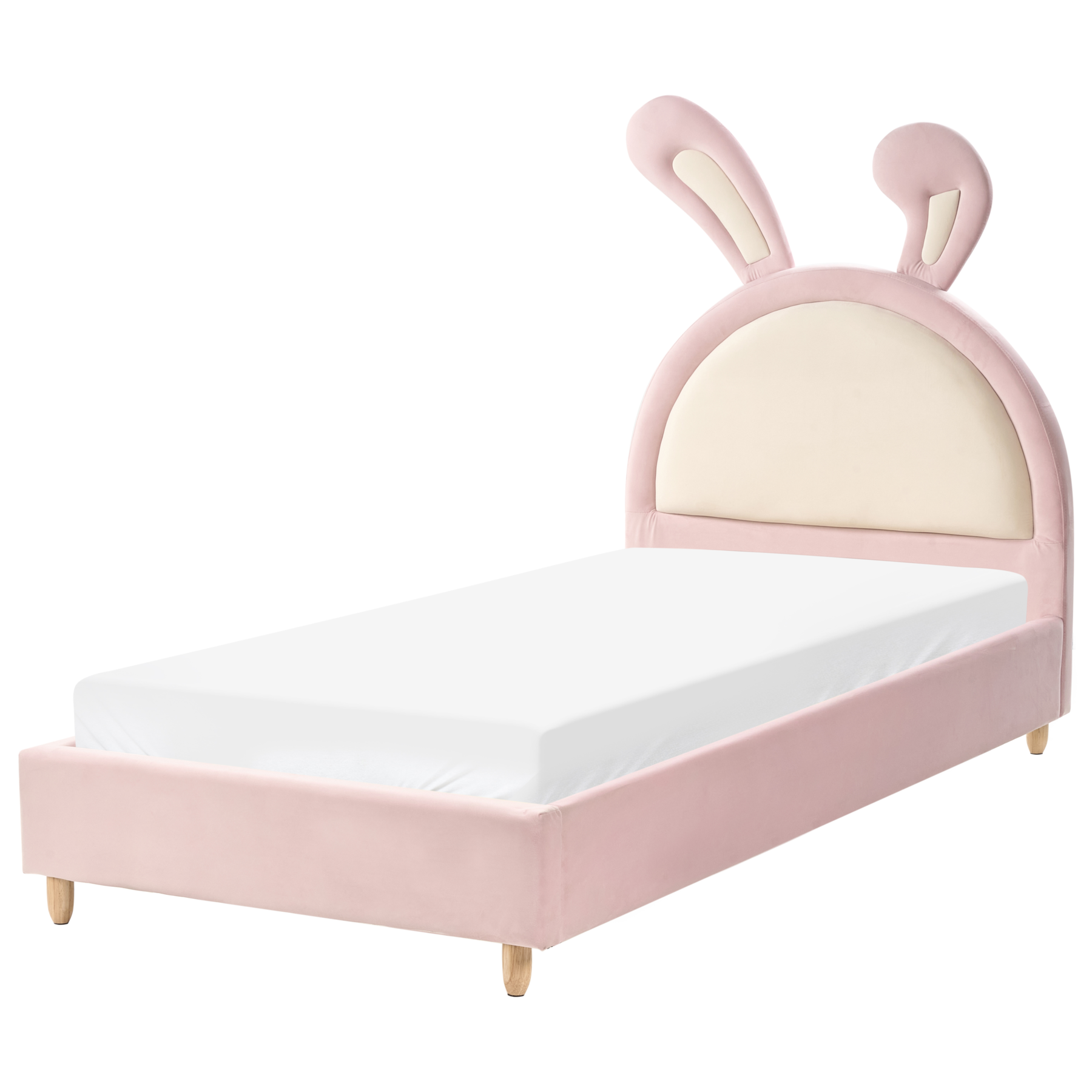 BRENN Single Velvet Kids Bed - Pink - Gemini Interiors