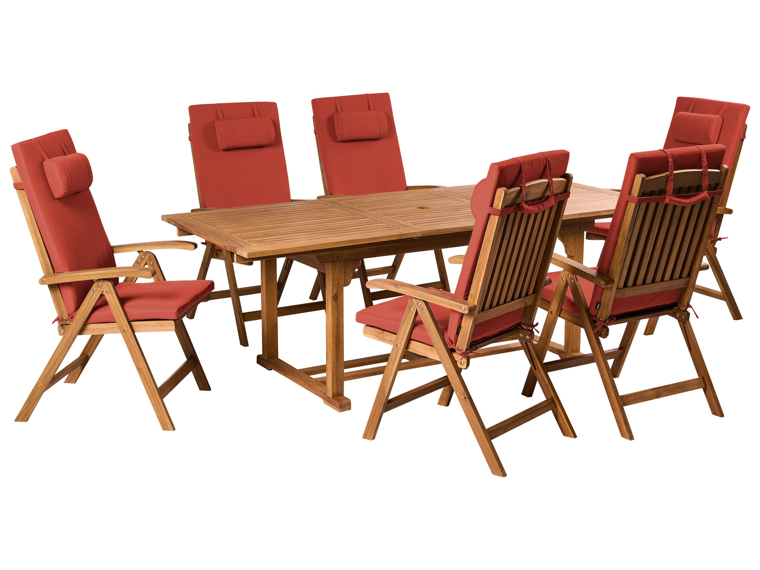BREEZ 6 Seater Garden Dining Set - Red - Gemini Interiors