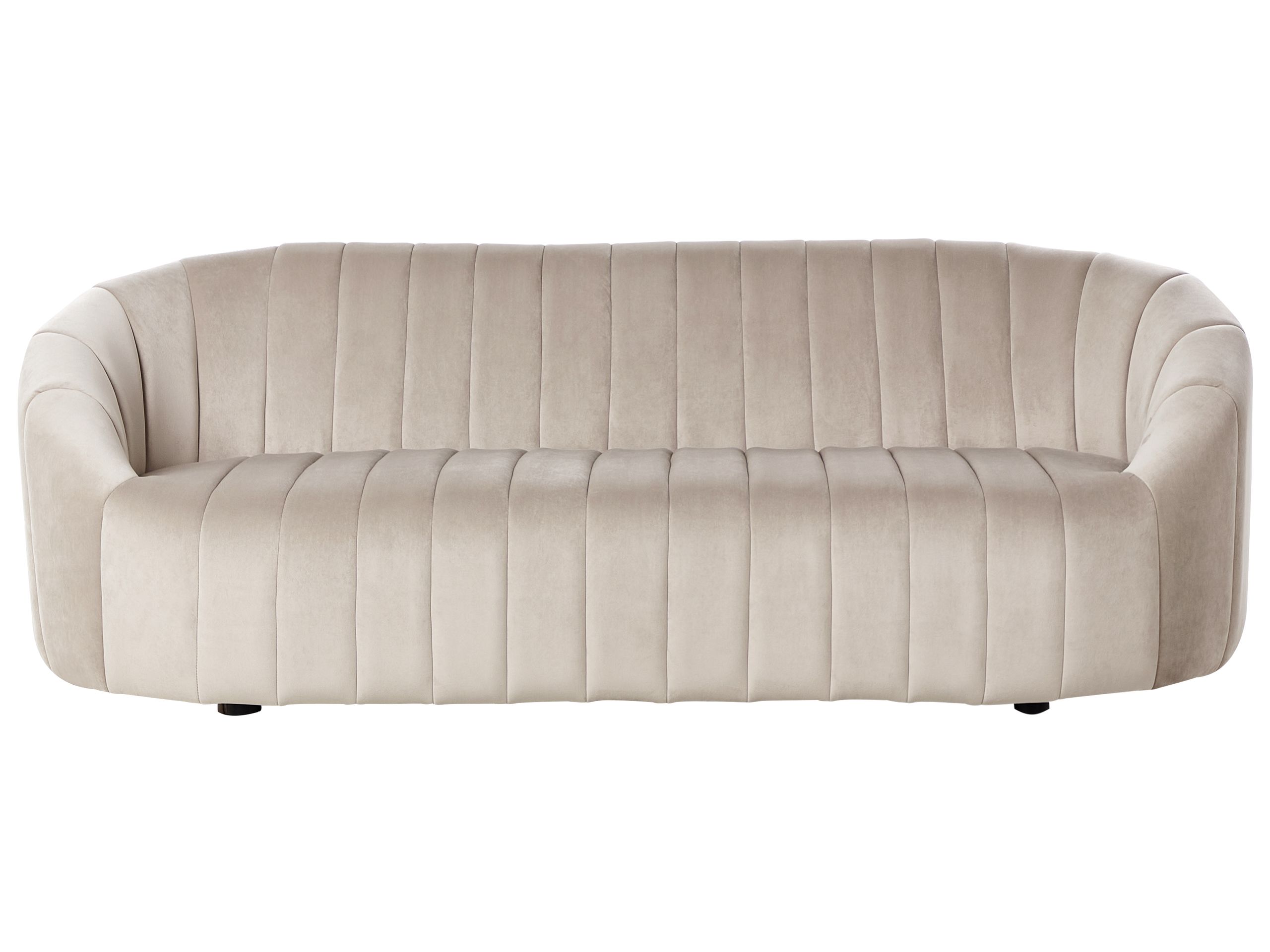 3 Seater Velvet Sofa Beige MALUNG - Gemini Interiors