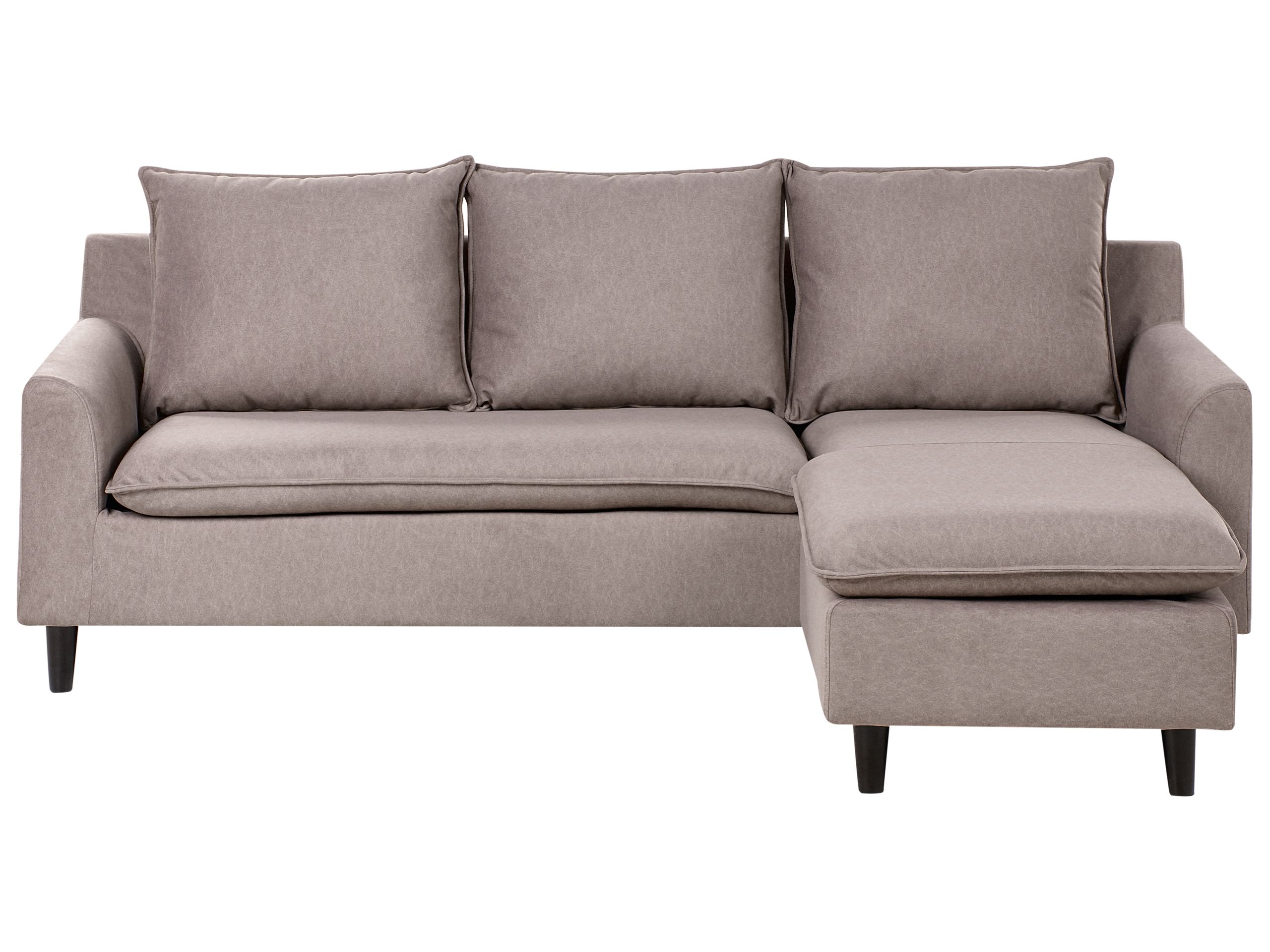Left Hand Fabric Corner Sofa Taupe ELVENES - Gemini Interiors