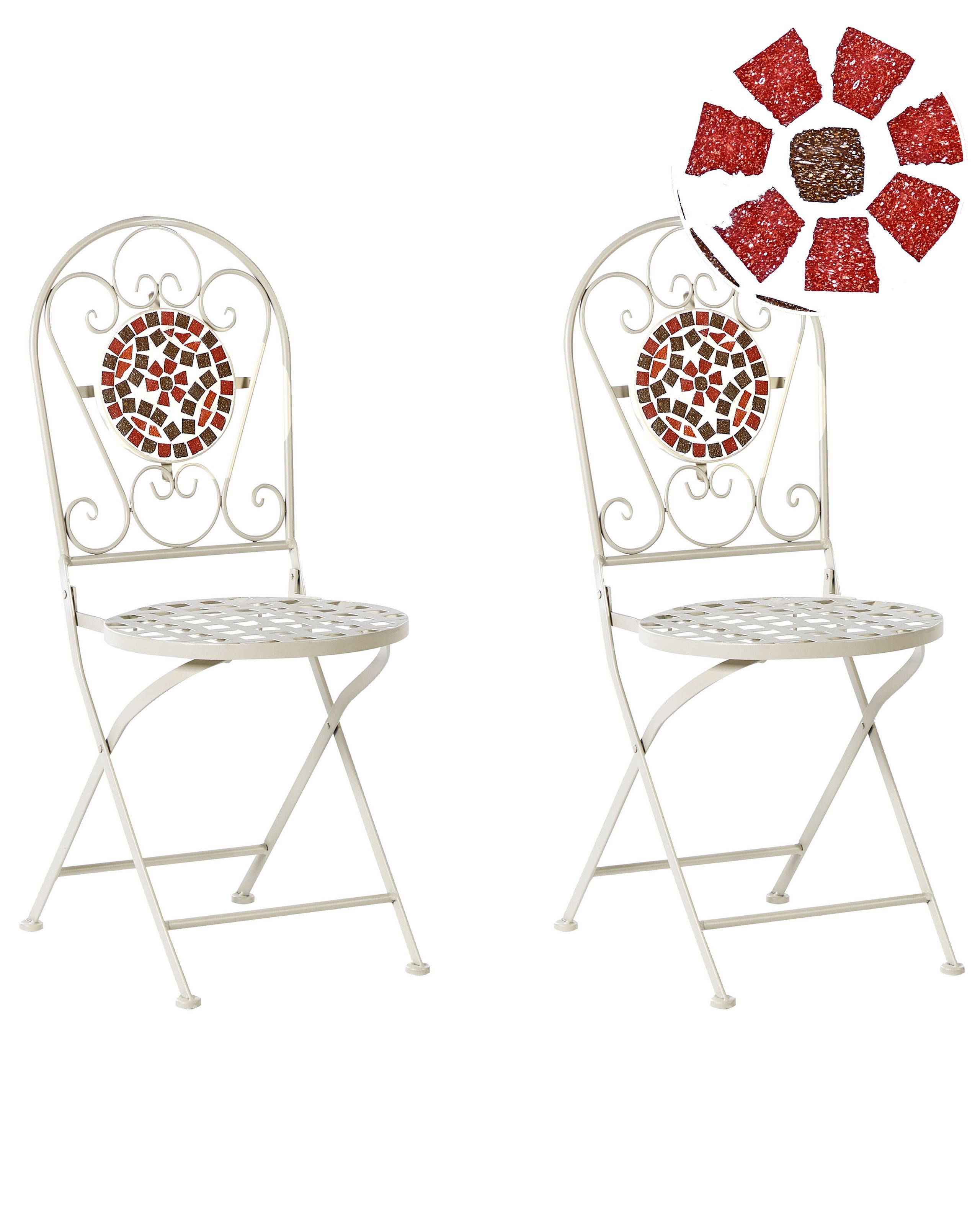 Set of 2 Garden Chairs SPELLO Metal White - Gemini Interiors
