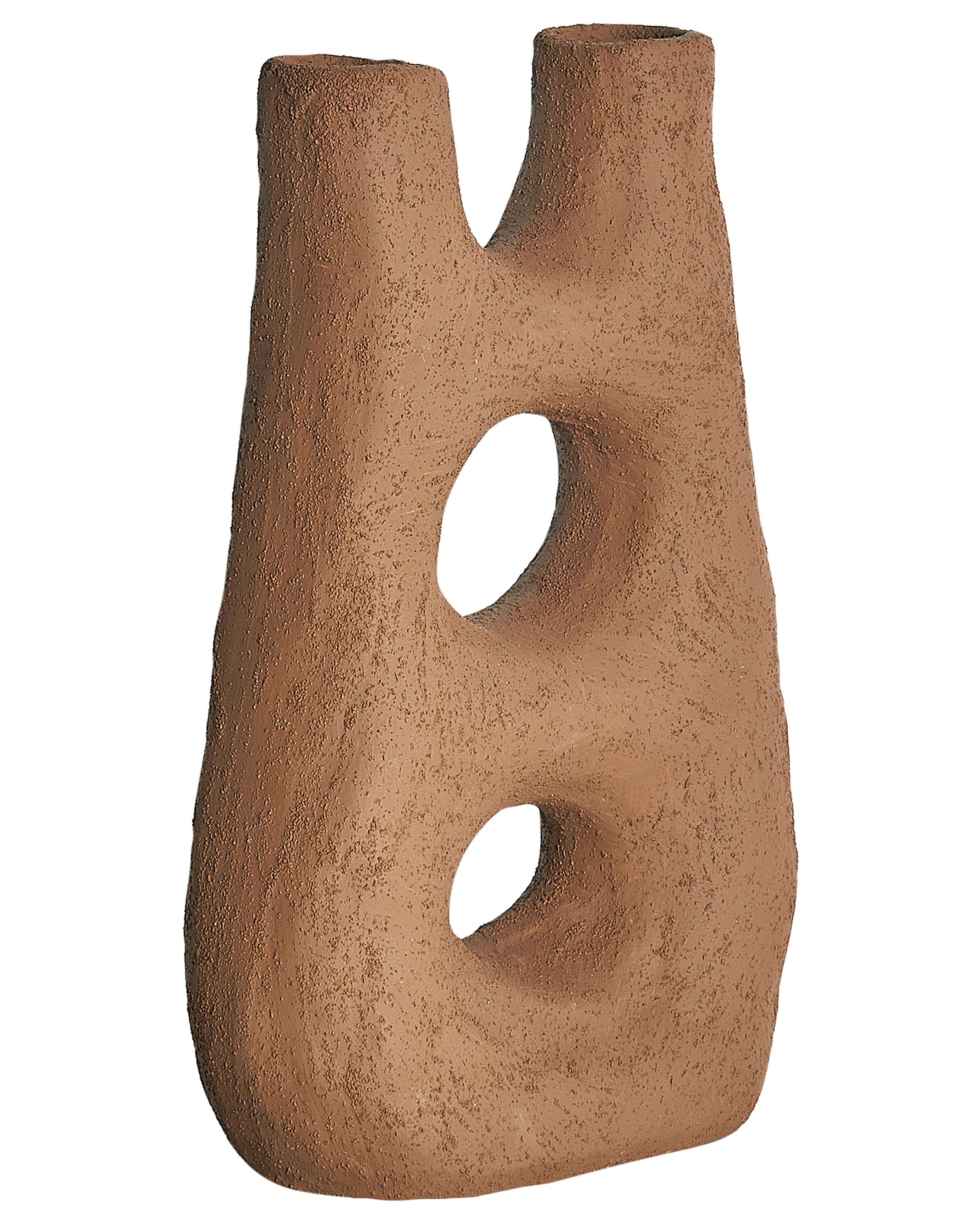 Flower Vase UARU Stoneware 27 cm Brown - Gemini Interiors