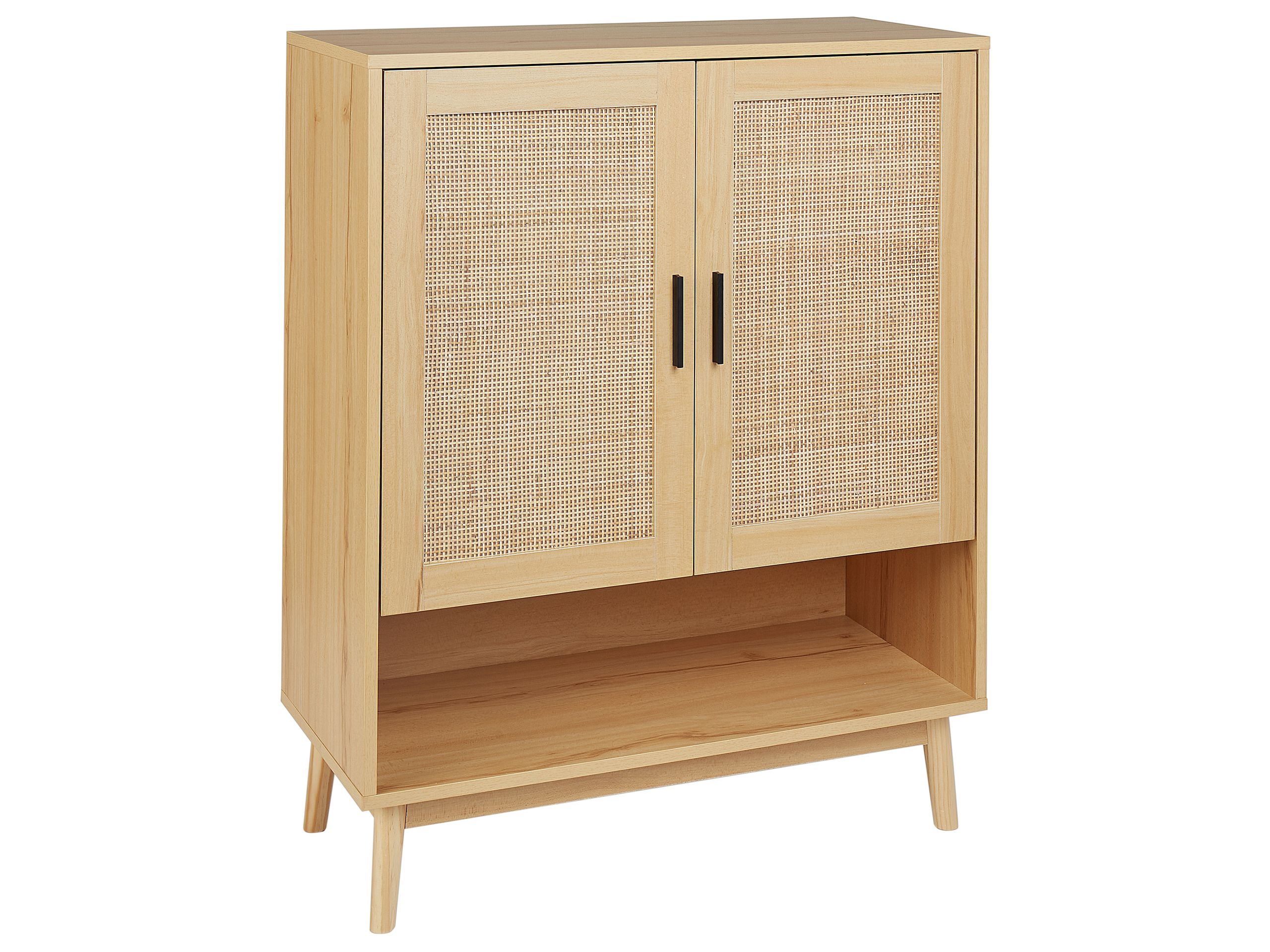 Rattan 2 Door Sideboard Light Wood PEROTE - Gemini Interiors