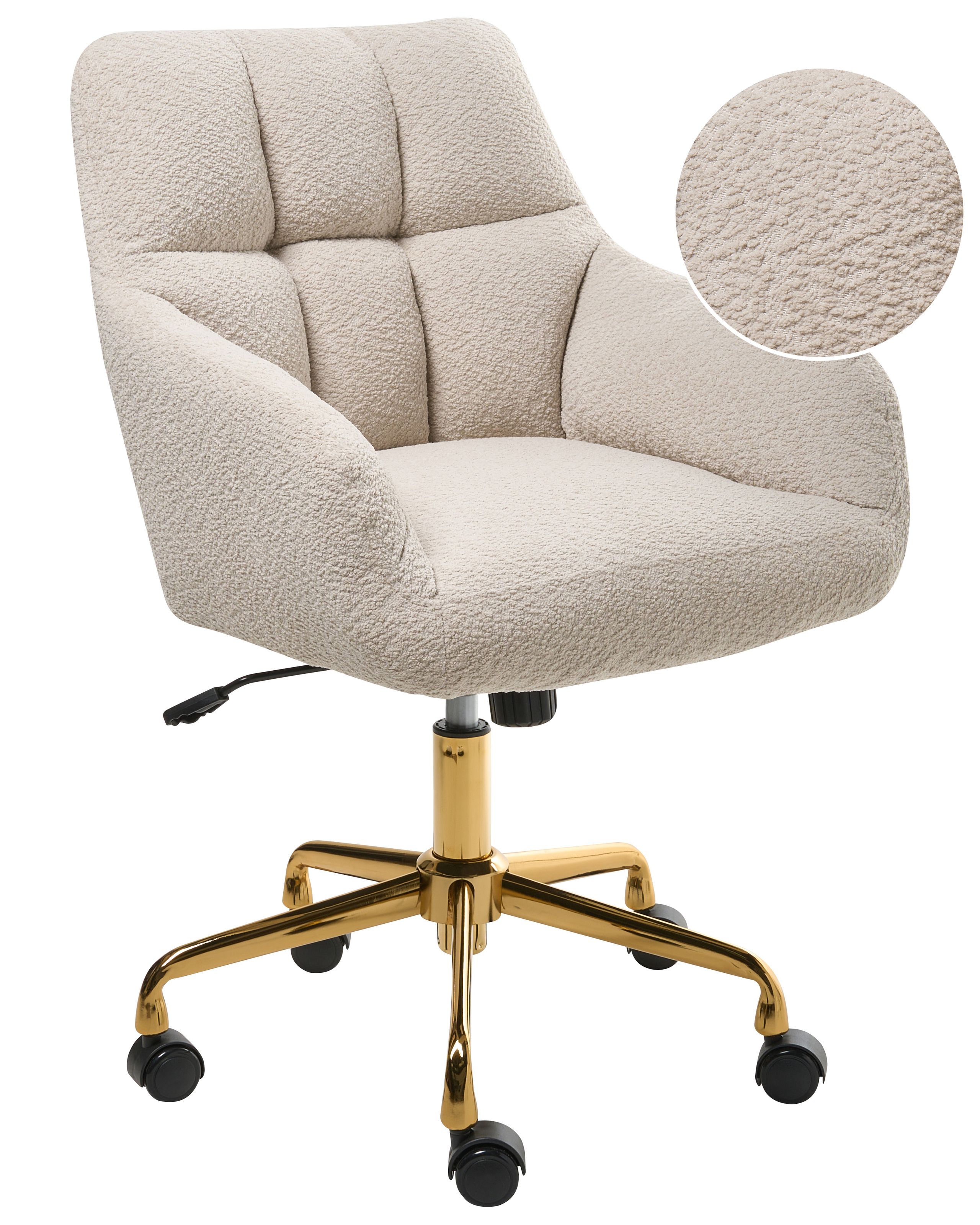 KELMERSLEY Fabric Office Desk Chair Light - Beige - Gemini Interiors