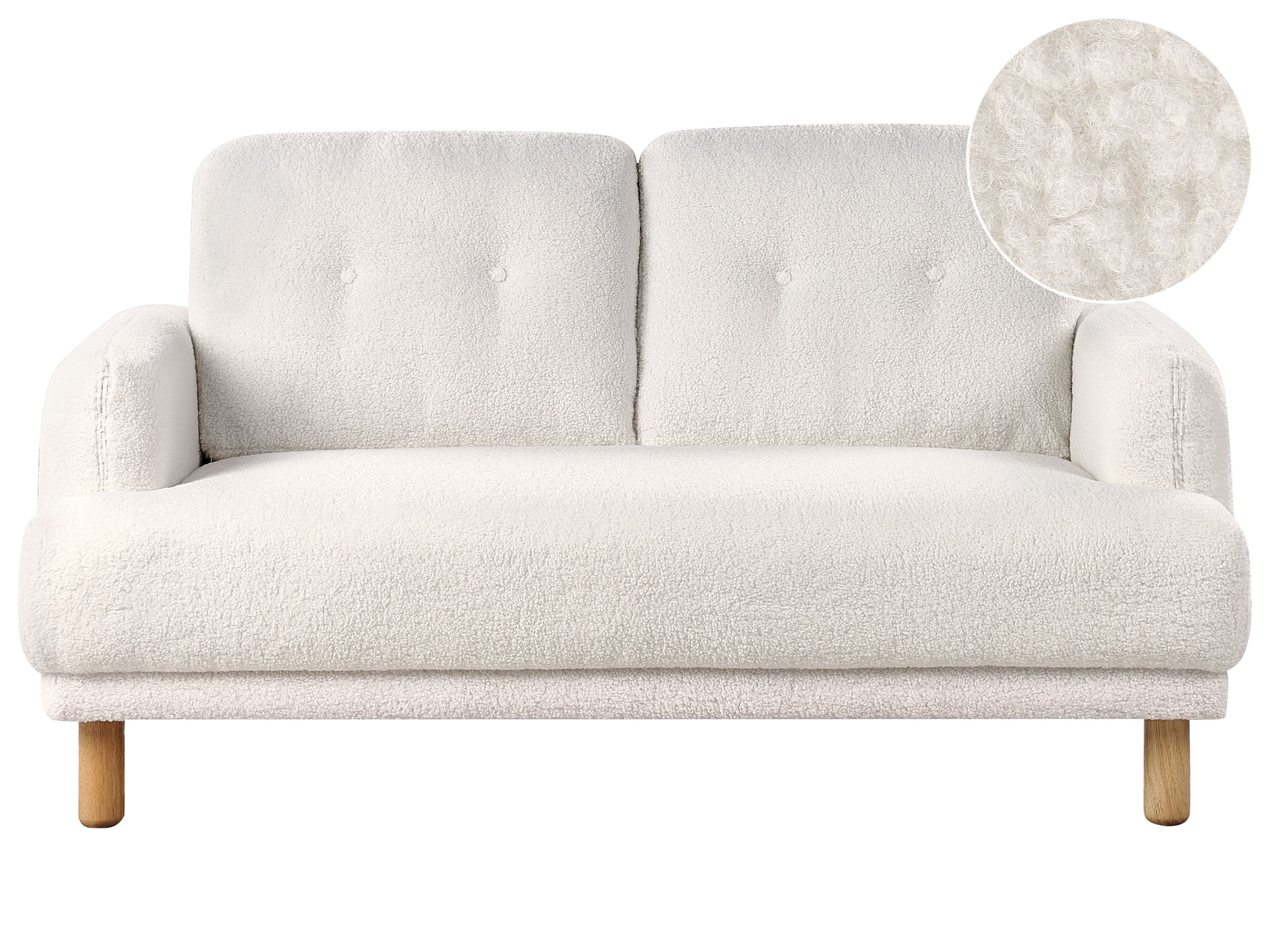 2 Seater Boucle Sofa White TUVE - Gemini Interiors