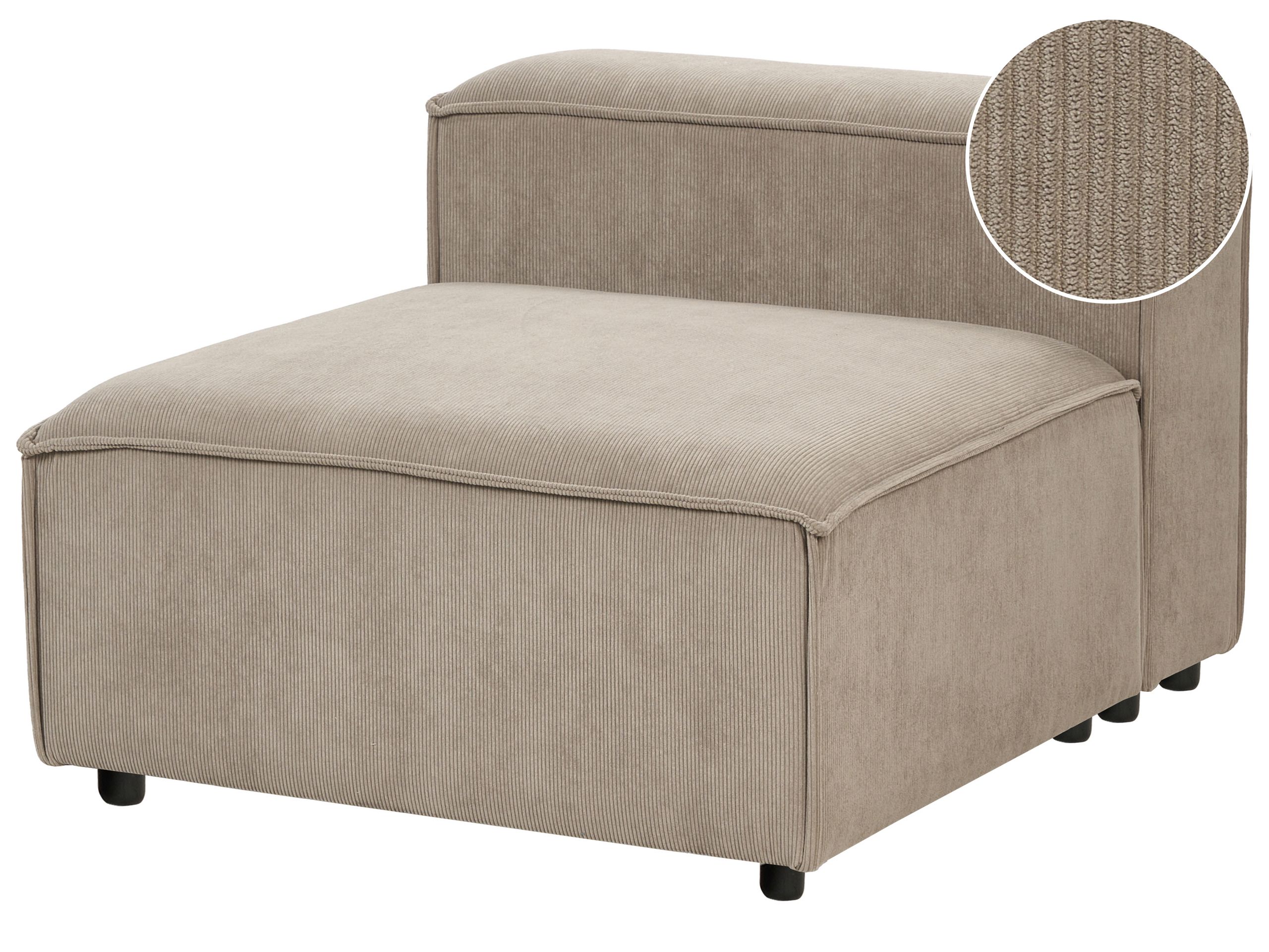 Jumbo Cord 1-Seat Section Taupe ARDAL - Gemini Interiors