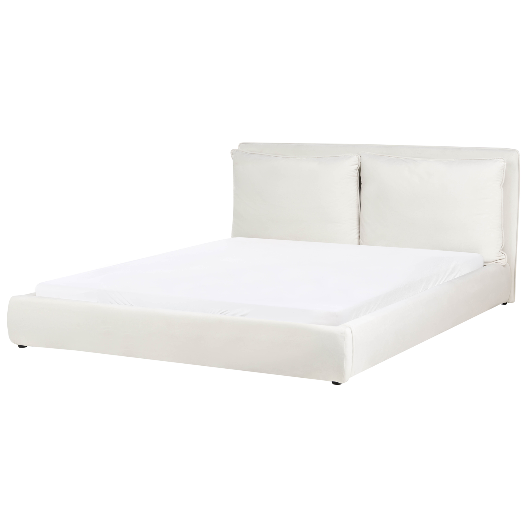 BAJONA Super Kingsize Velvet Bedframe - Off-White - Gemini Interiors