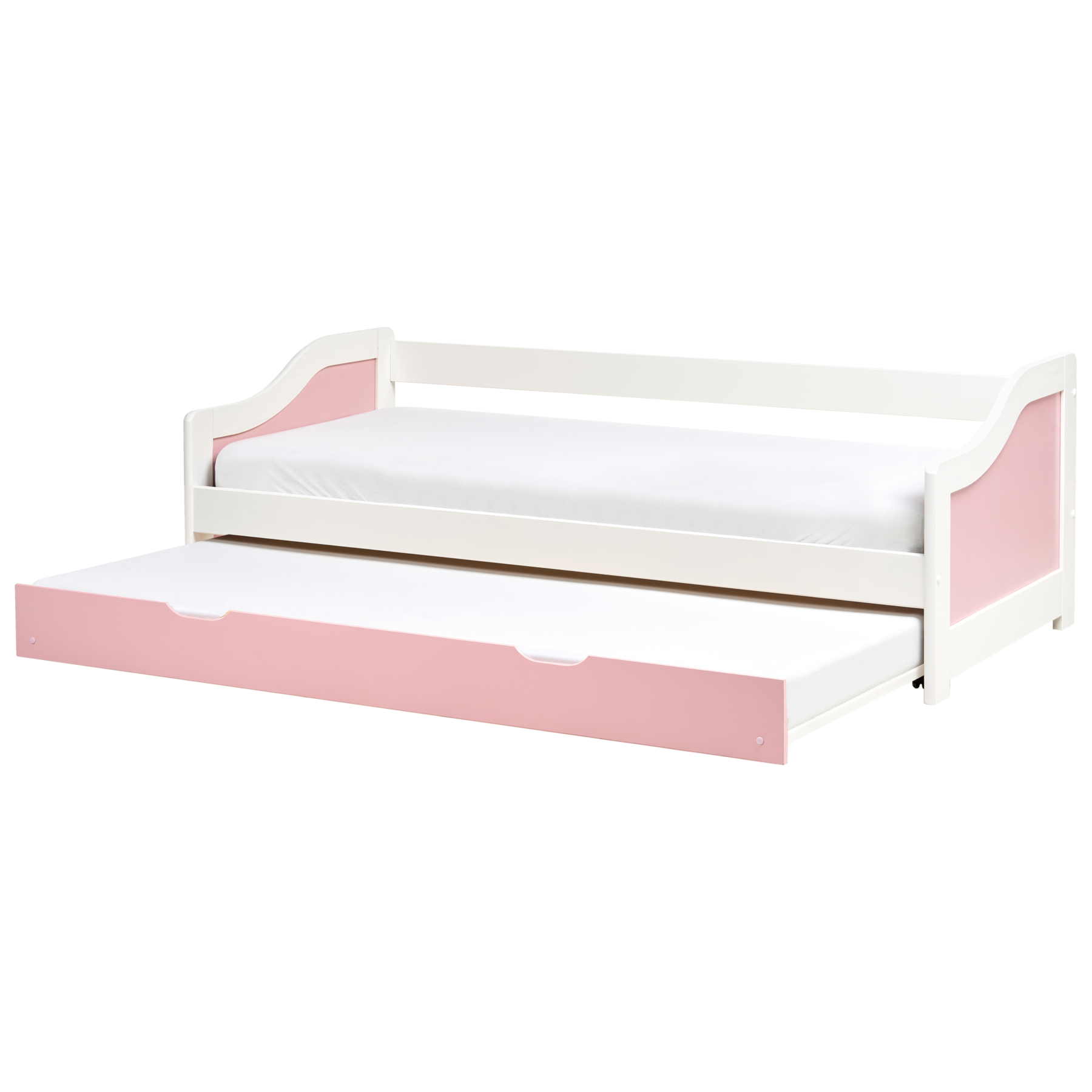 LENER Wooden Daybed with Trundle - Pink - Gemini Interiors