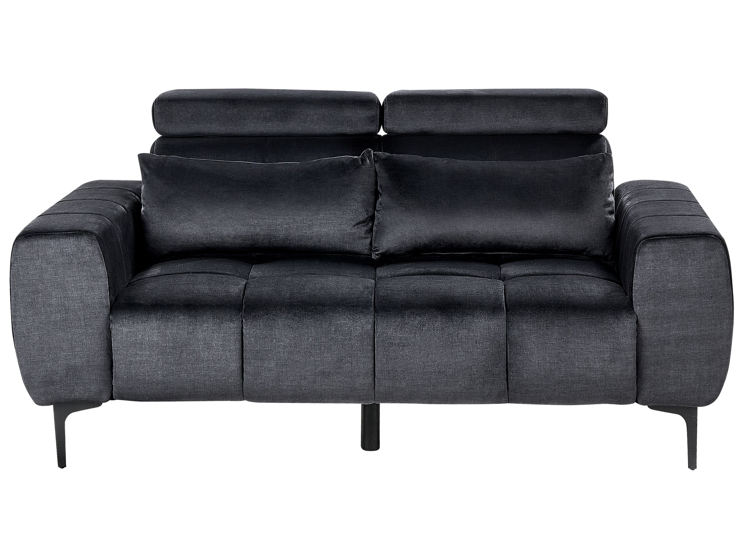2 Seater Velvet Sofa Black VEGAMO - Gemini Interiors