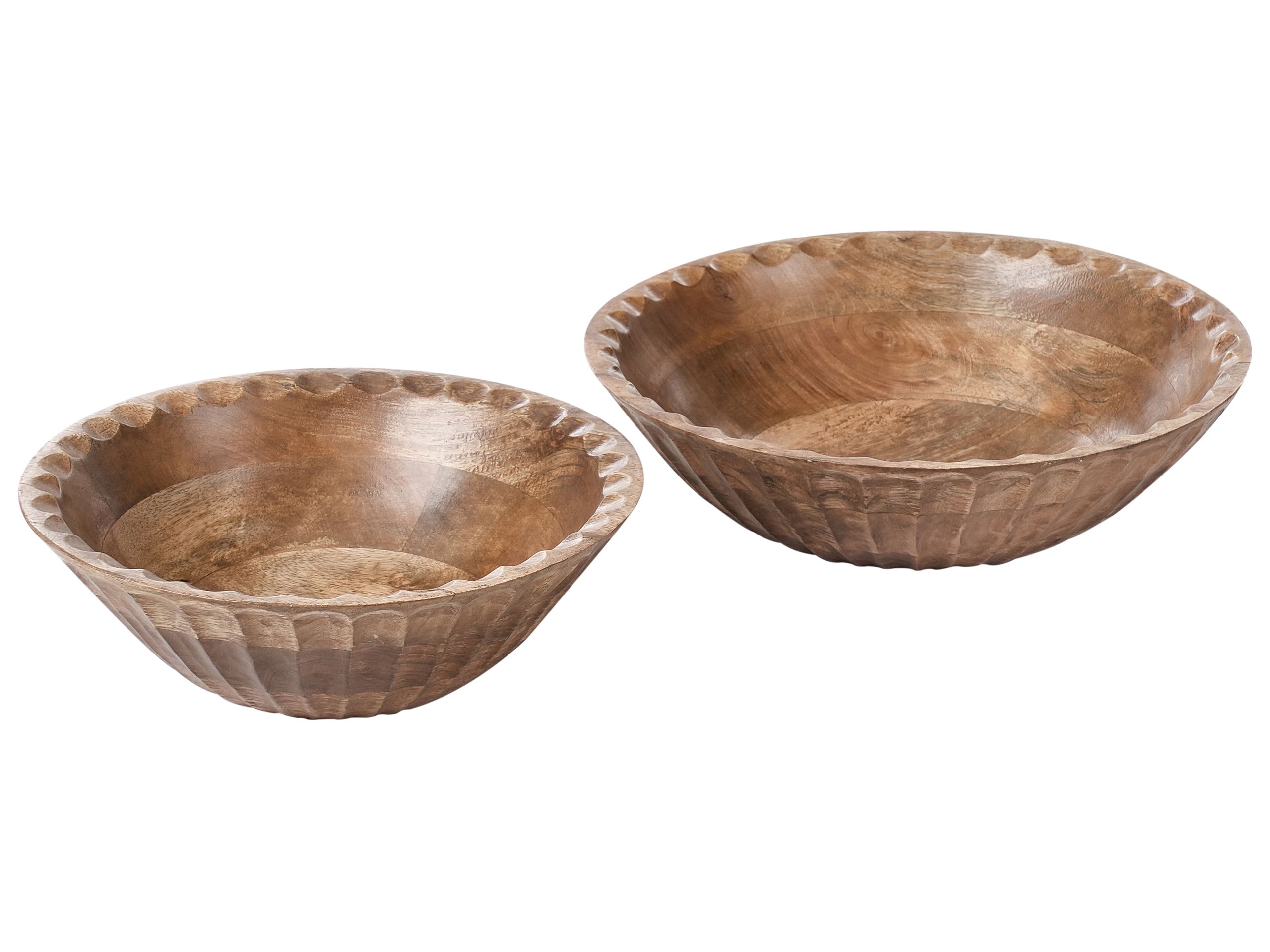 FAIRHURST Mango Wood Set of 2 Bowls - Light Brown - Gemini Interiors