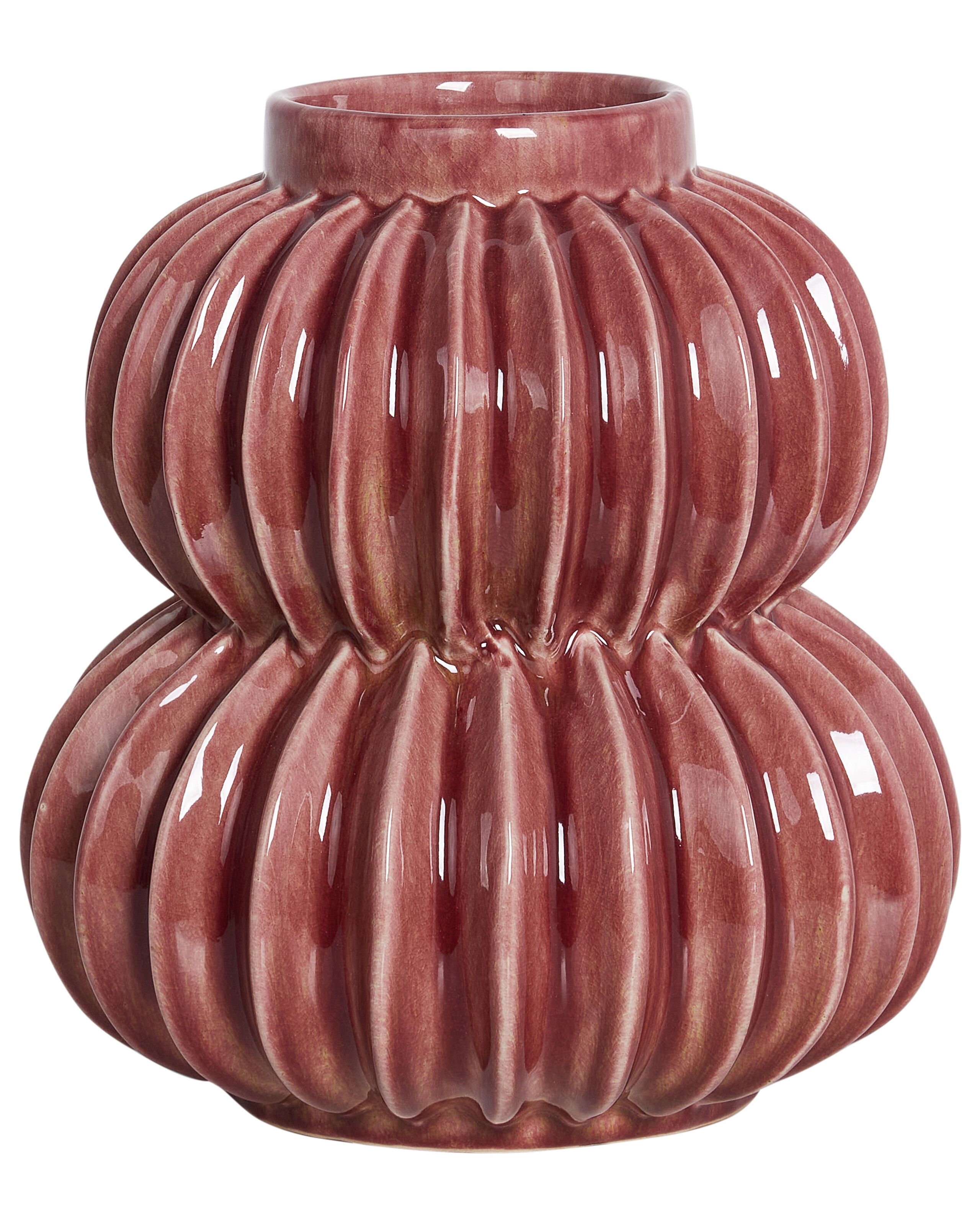 Flower Vase WATERMOSS Stoneware 28 cm Red - Gemini Interiors