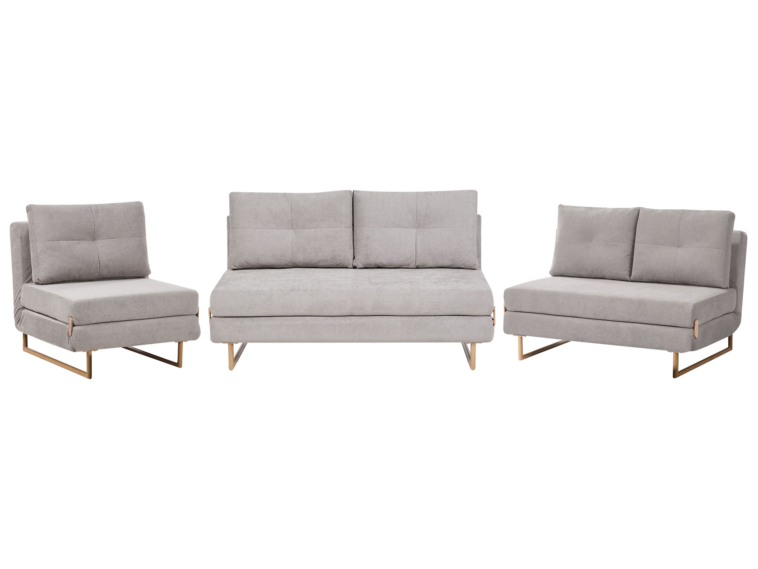COMDEN Fabric 3 Seater 2 Seater and 1 Seater Sofa Set - Grey - Gemini Interiors
