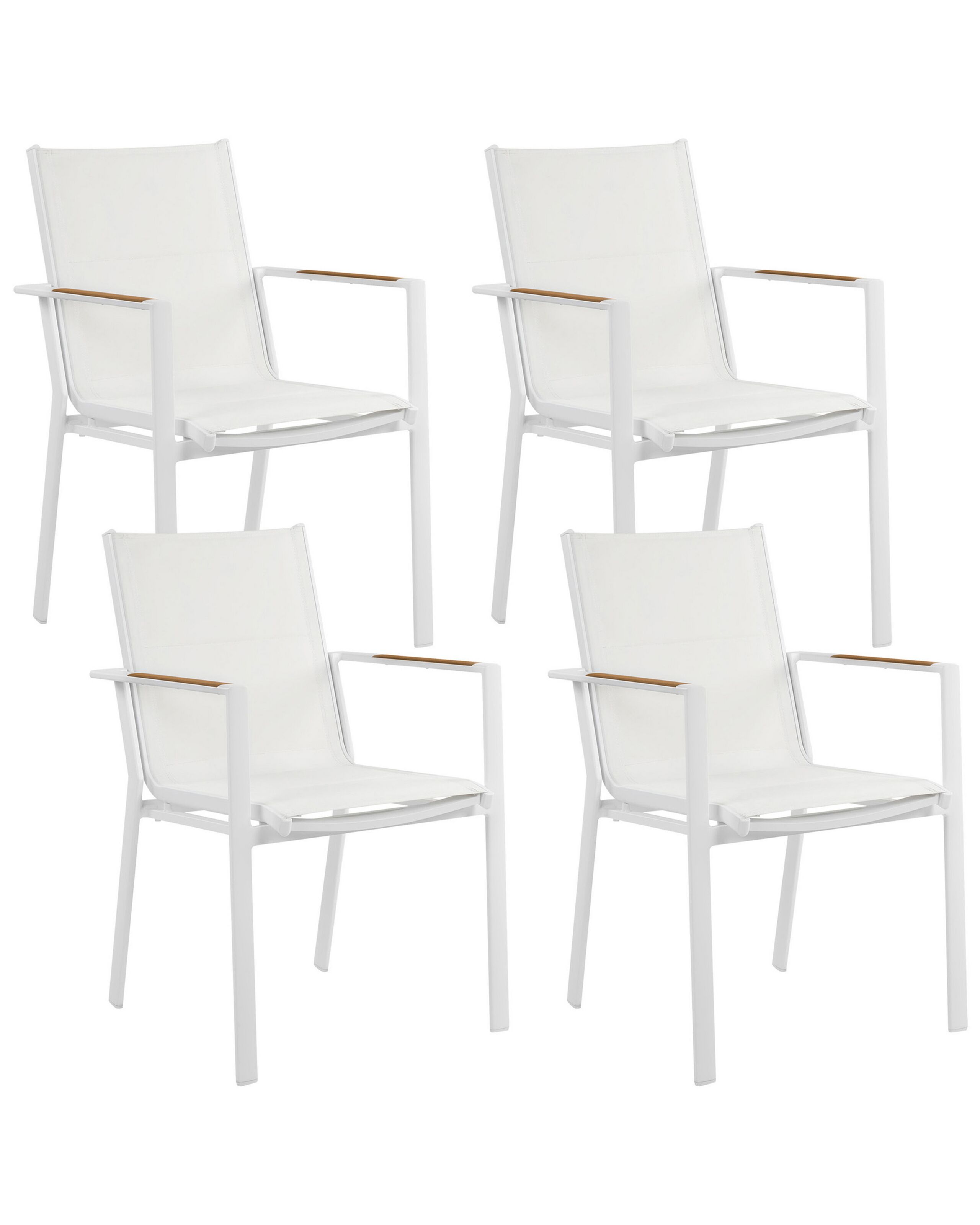 Set of 4 Garden Chairs BUSSETO Metal White - Gemini Interiors