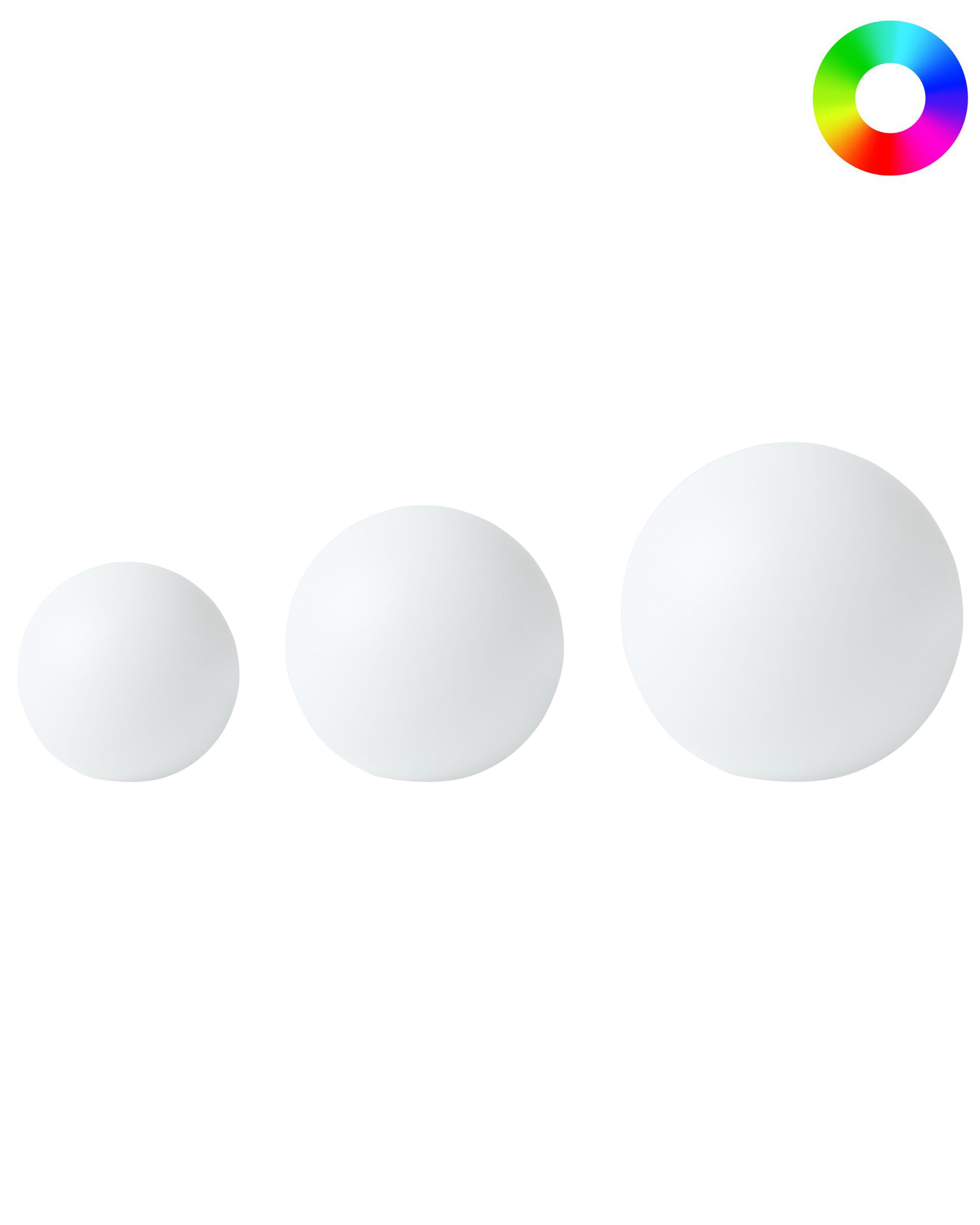 Set of 3 Outdoor LED Ball Lamps LOBAINA White - Gemini Interiors