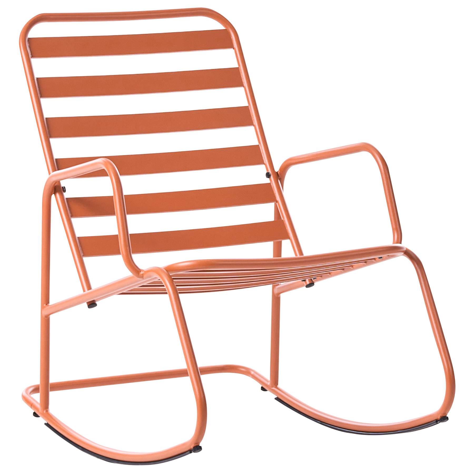 KASTELLE Metal Garden Rocking Chair - Orange - Gemini Interiors
