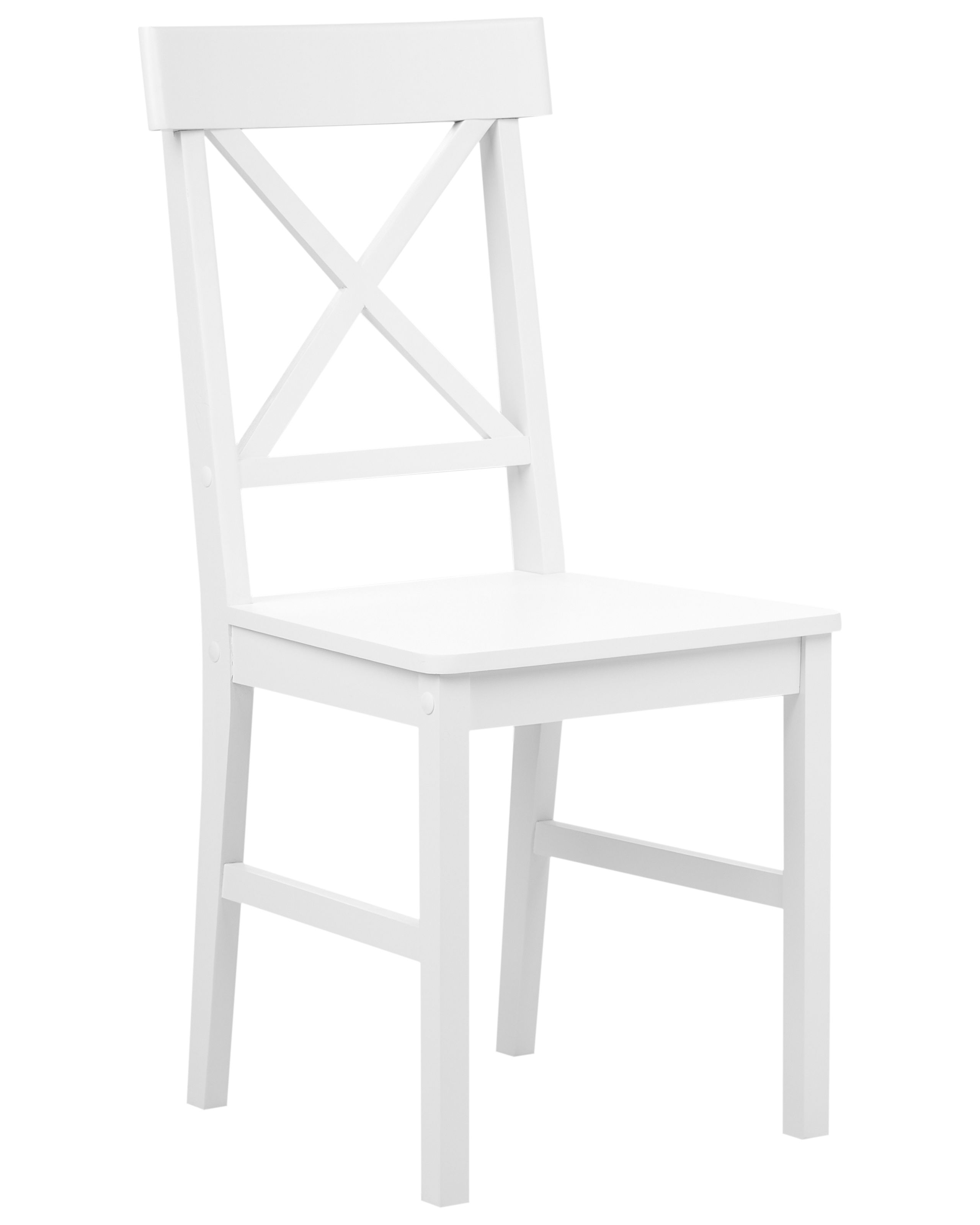BARELE Set of 2 Dining Chairs Poplar Wood White - Gemini Interiors