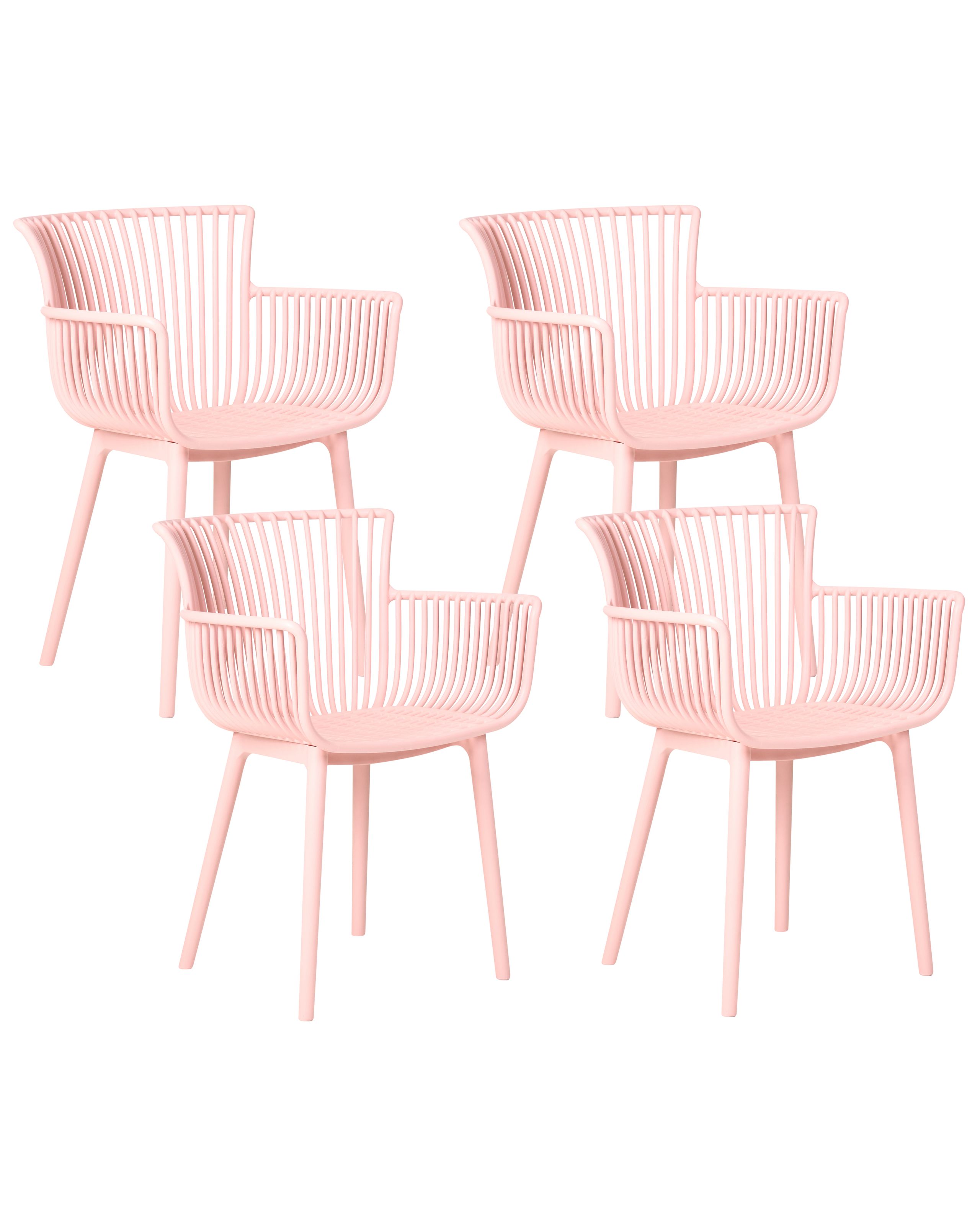 PRSAEO Set of 4 Garden Chairs Pink - Gemini Interiors