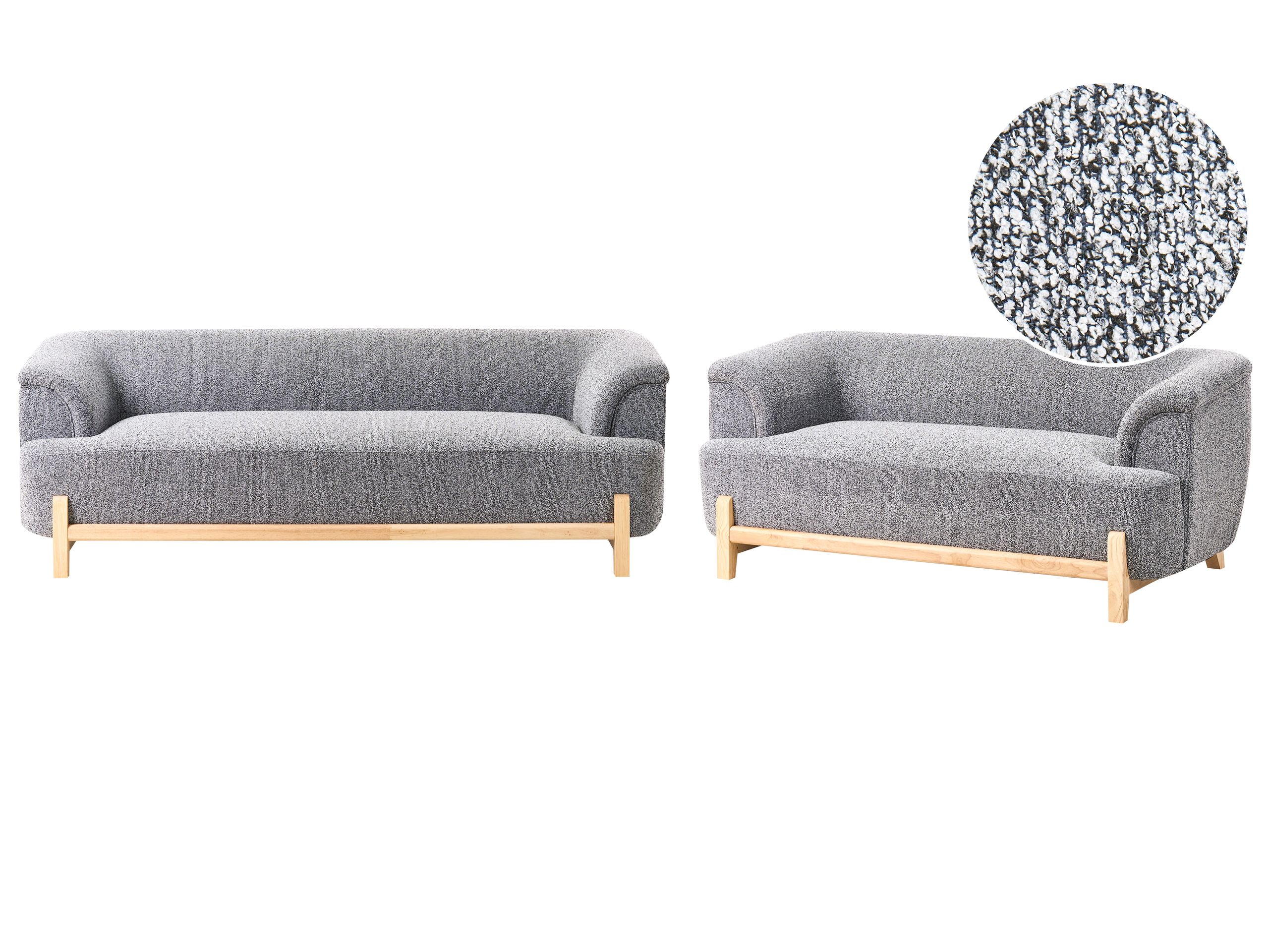 WRENTHORPE Fabric 3 Seater and 2 Seater Sofa Set - Dark Grey - Gemini Interiors