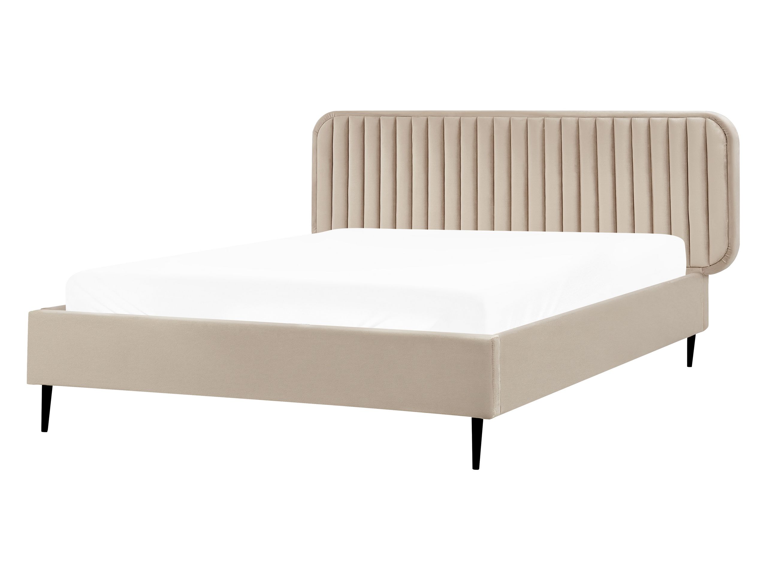 ARIN Bedframe Velvet 140 x 200cm EU Double Bed Taupe - Gemini Interiors
