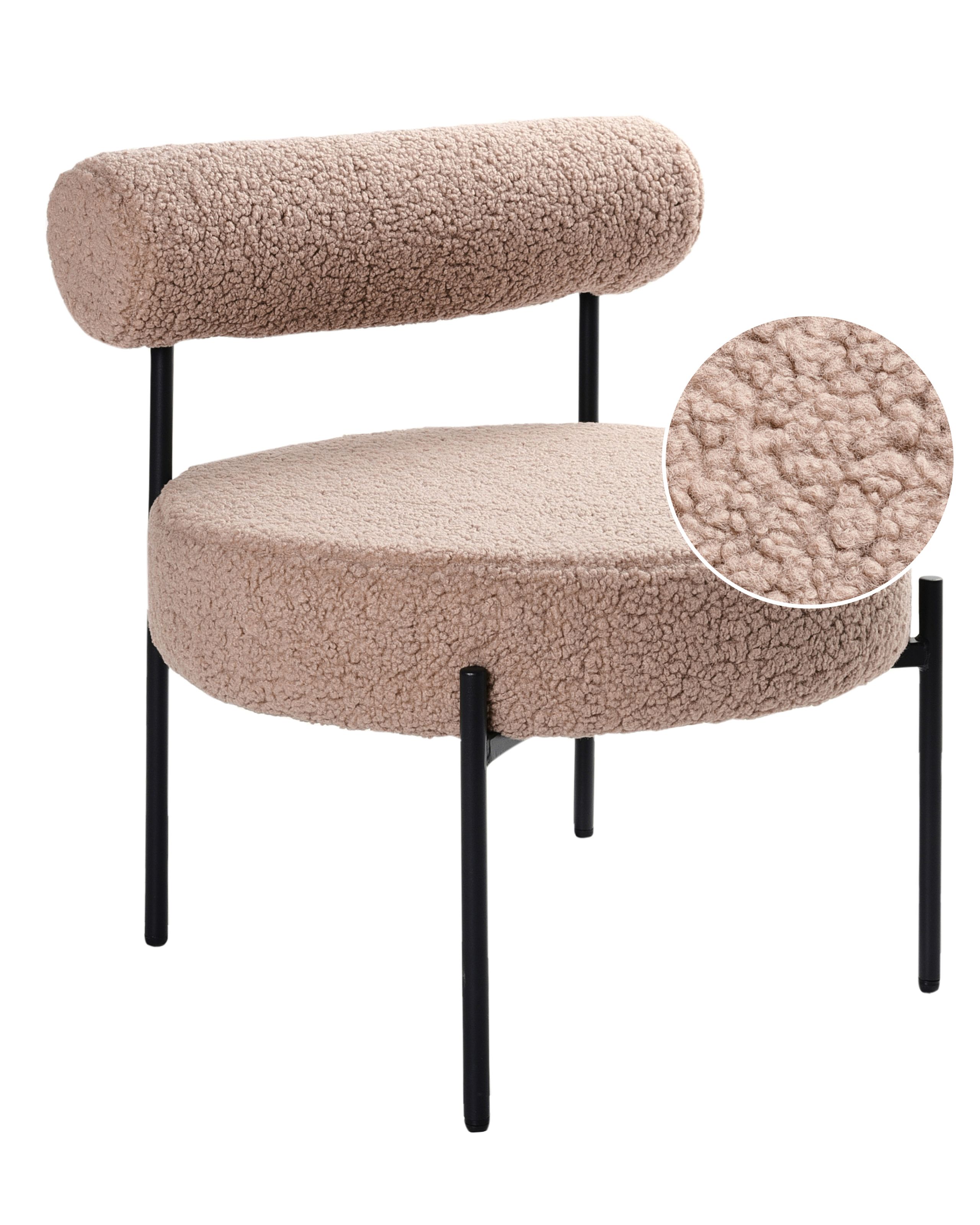 Armchair ALPHA Boucle Taupe - Gemini Interiors