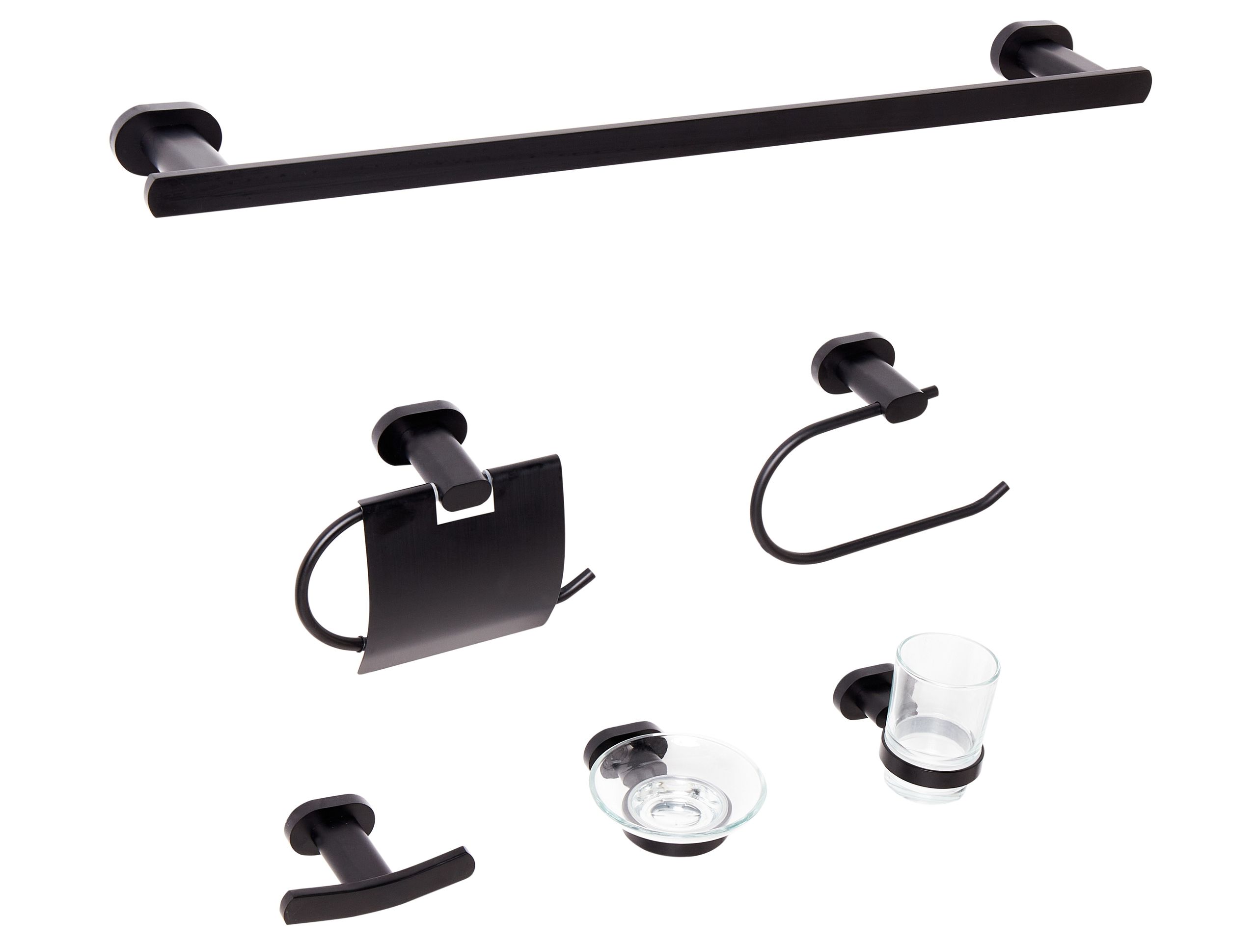 WINTERBOURNE 6-Piece Bathroom Hardware Set - Black - Gemini Interiors