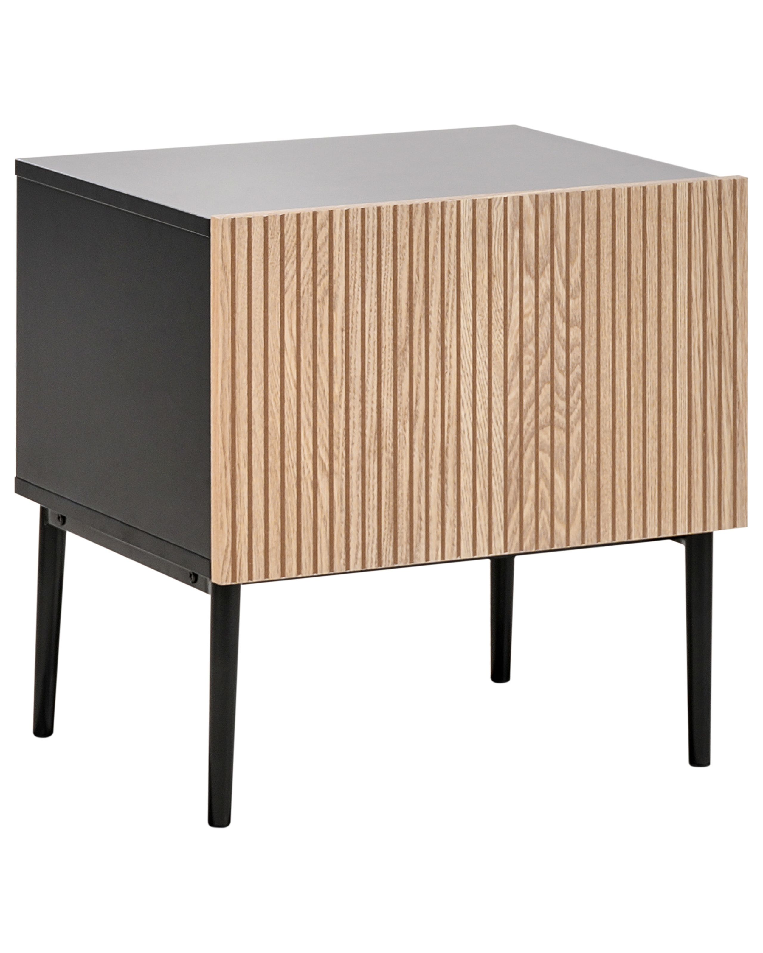 YLBTHE Bedside Table Natural Ash Wood Black - Gemini Interiors