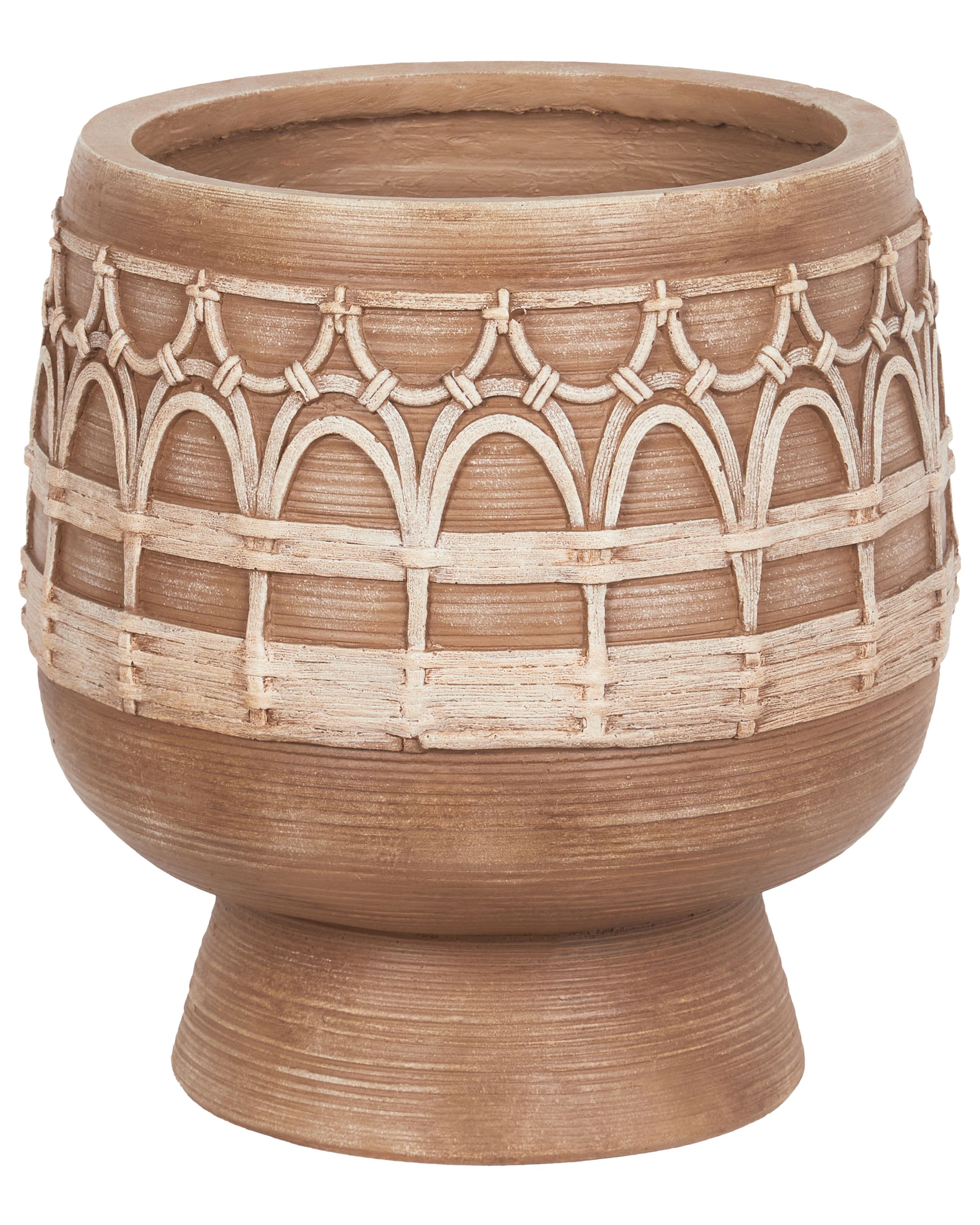 Plant Pot CICUTA Ceramic 22 cm Light Brown - Gemini Interiors