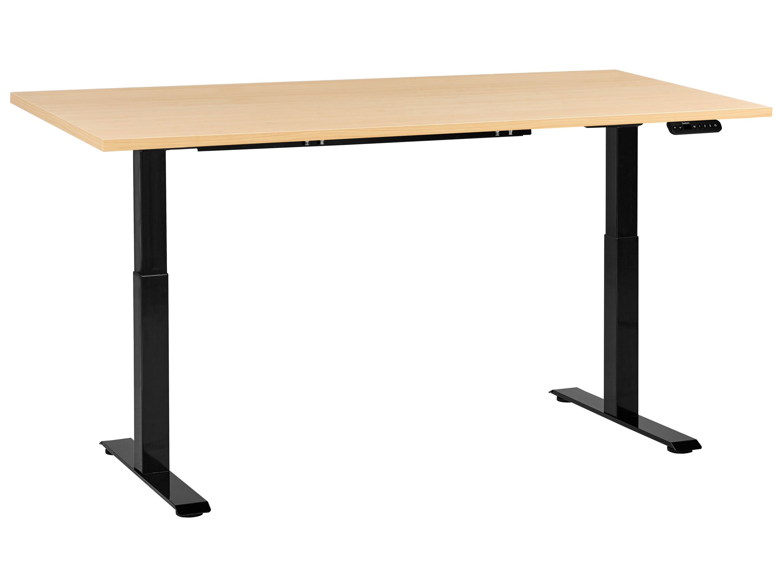 DESTIENS Electric Adjustable Standing Office Desk 180 cm - Black with Light Oak - Gemini Interiors