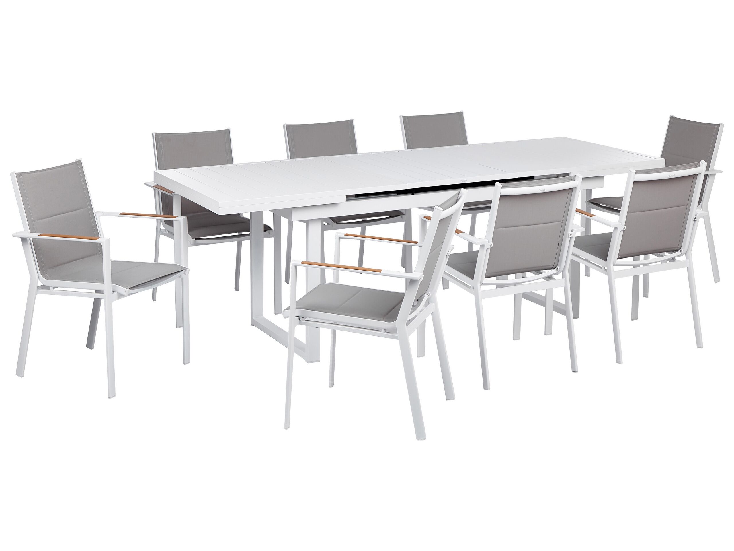 Garden Dining Set 8 Seater VALCANETTO/BUSSETO Metal Grey - Gemini Interiors