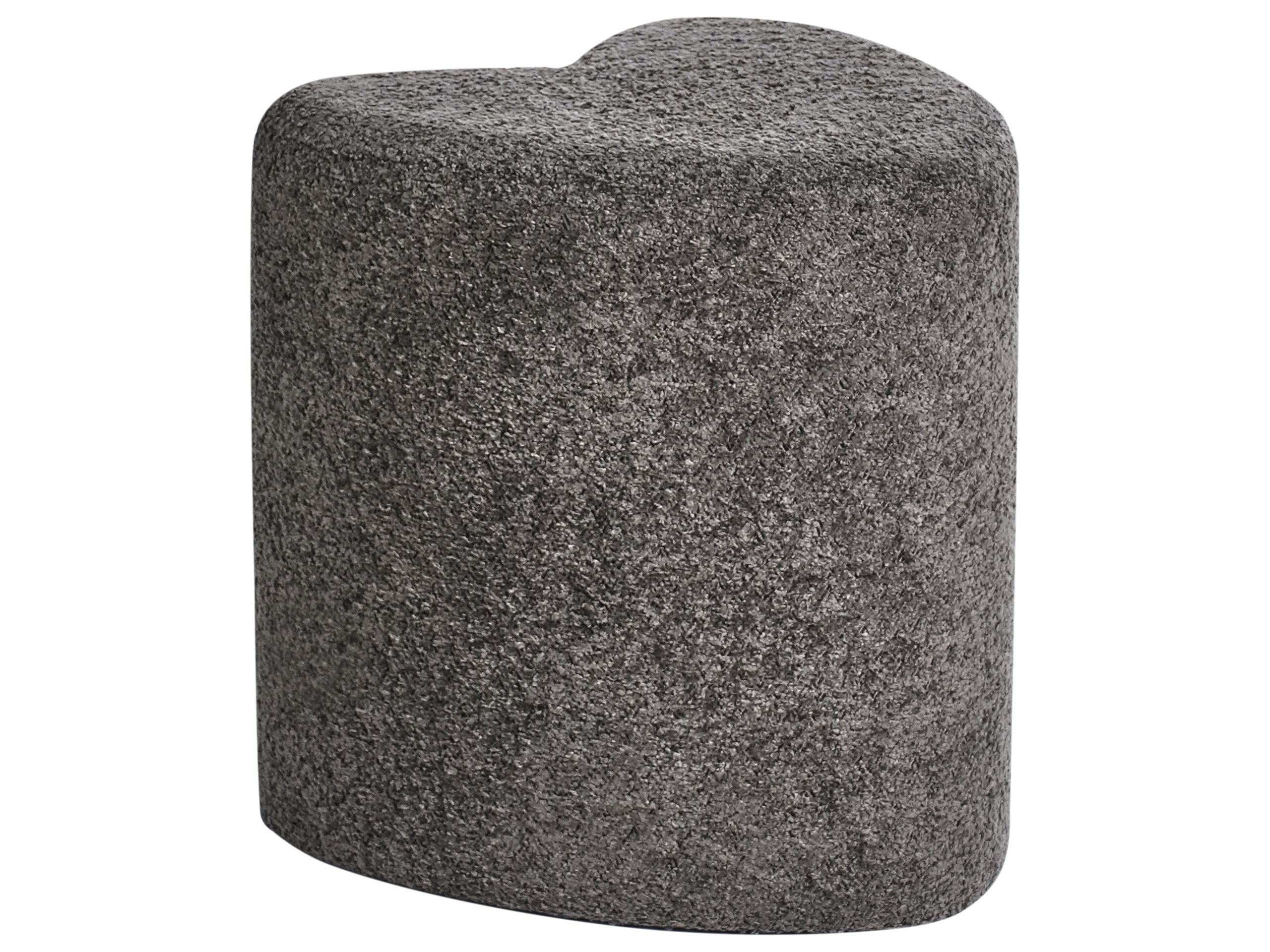 HAMLEIGH Chenille Fabric Footstool - Dark Grey - Gemini Interiors