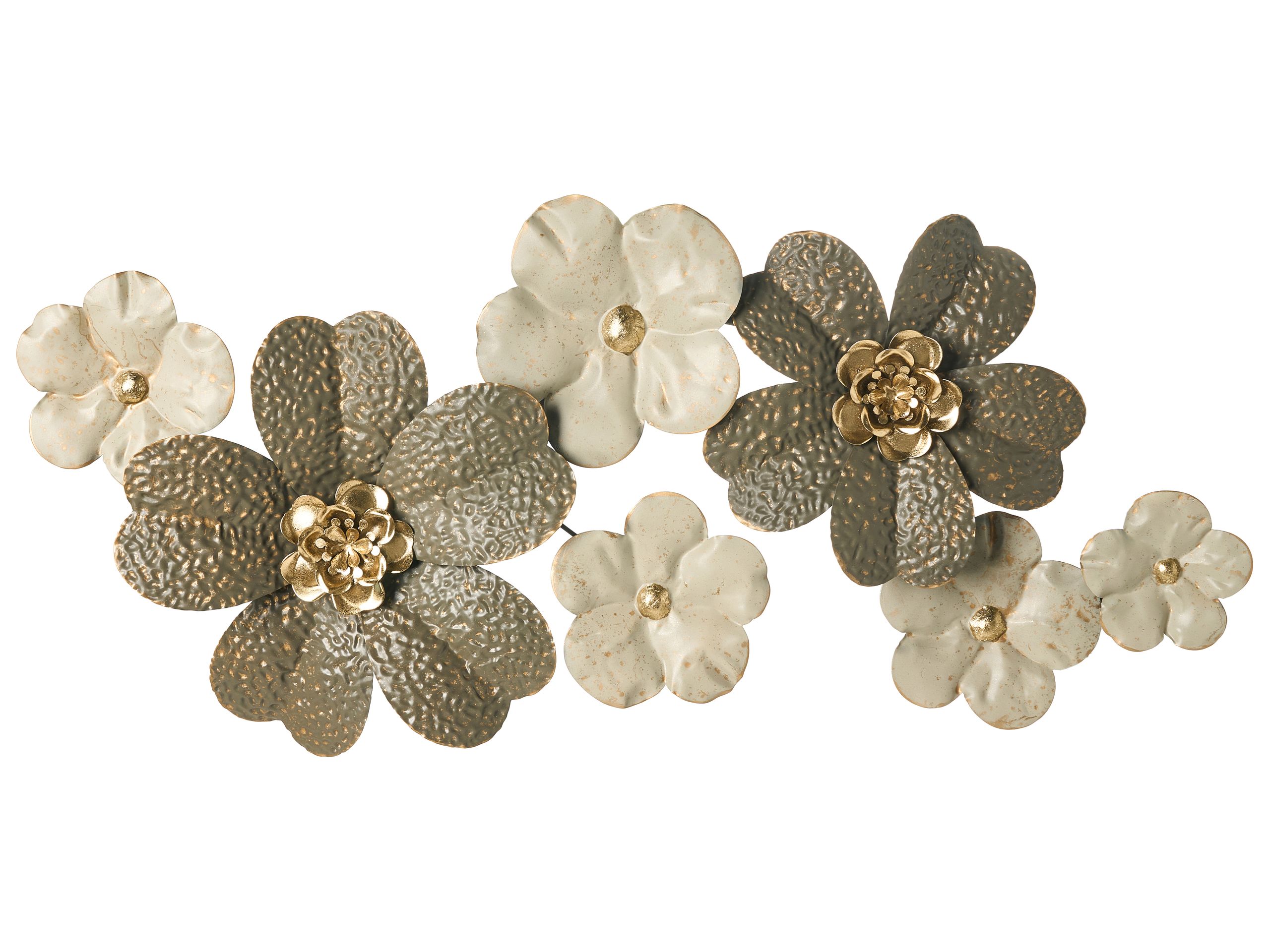 MARSTONLEIGH Metal Wall Decor Flower - Beige - Gemini Interiors