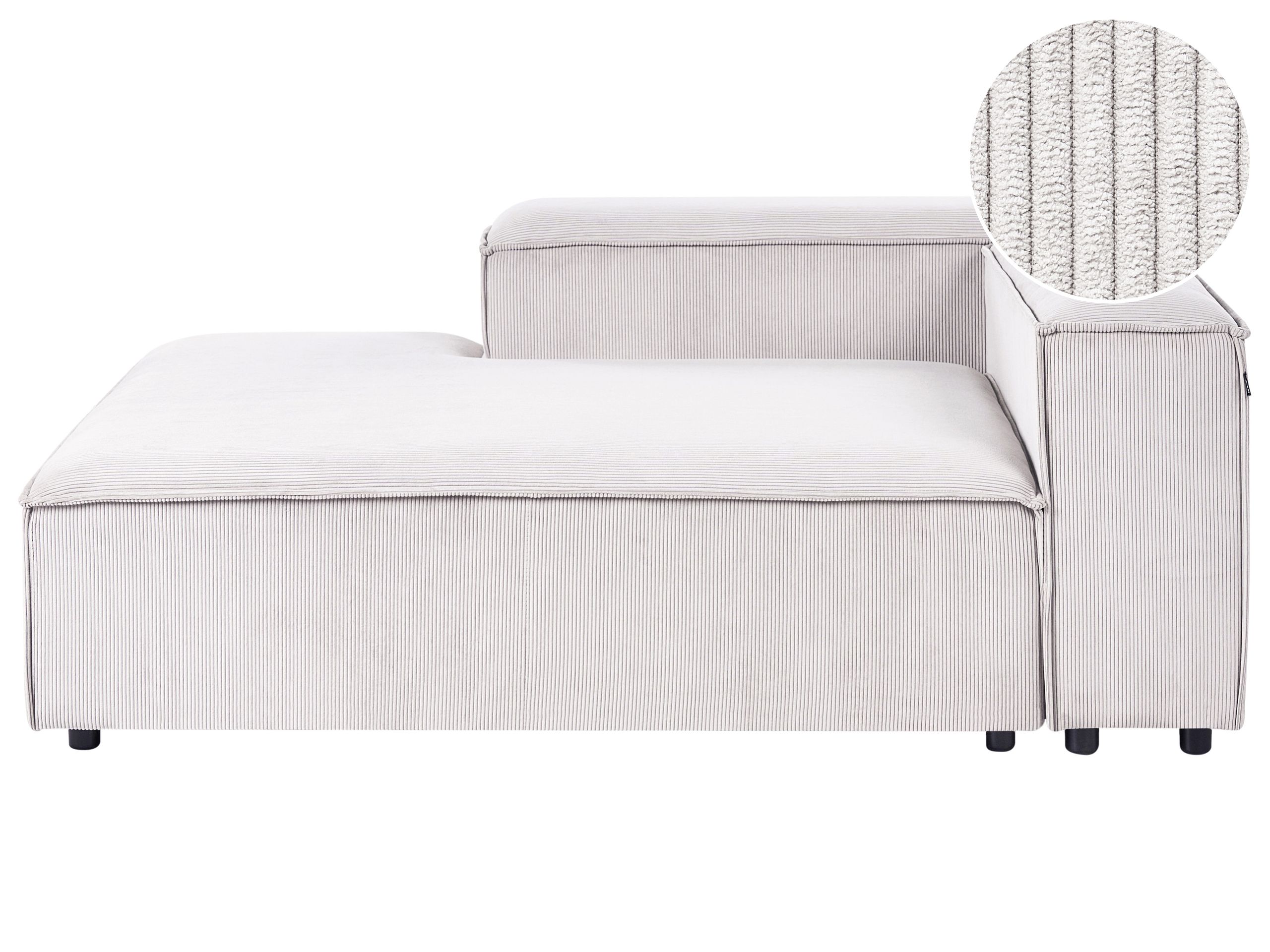 TROMSO Corduroy Fabric Chaise Lounge - Off White - Gemini Interiors