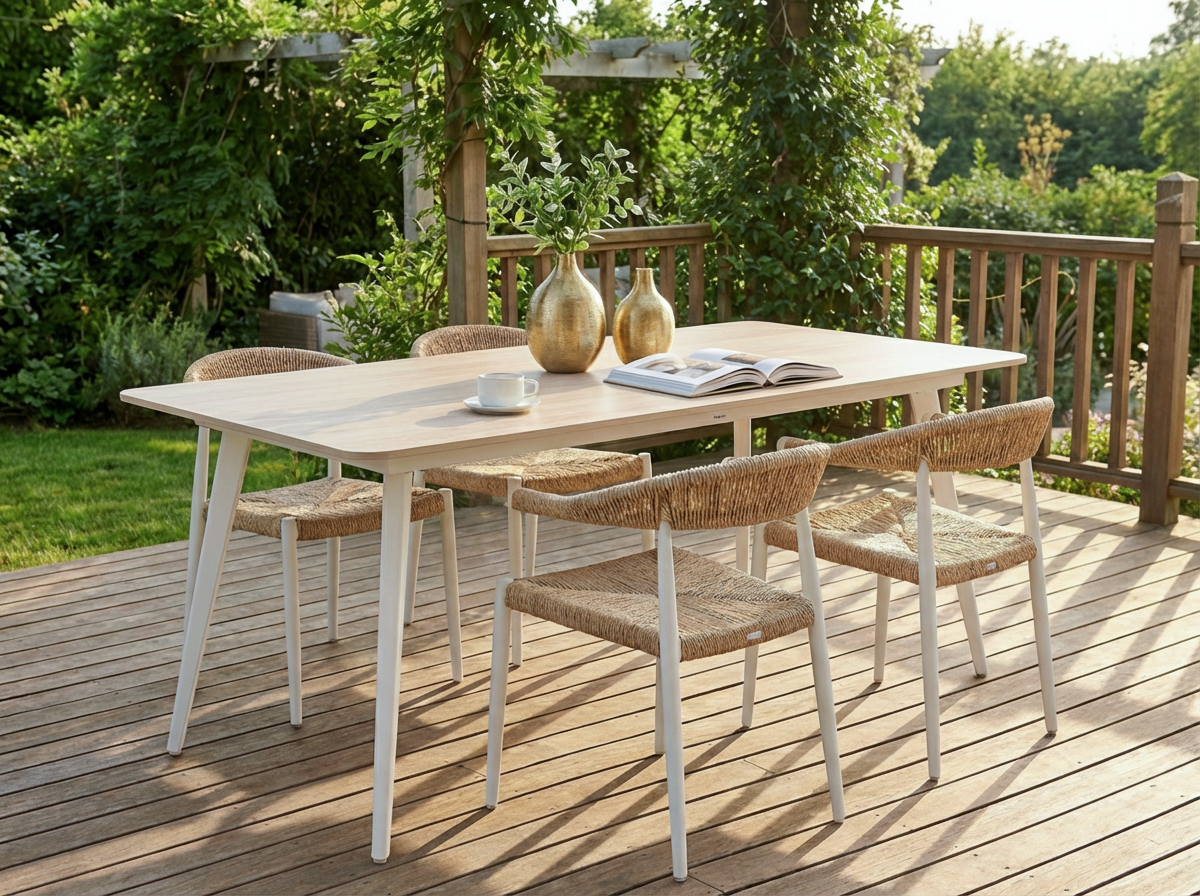 DETAXI Garden Dining Table - Beige - Gemini Interiors