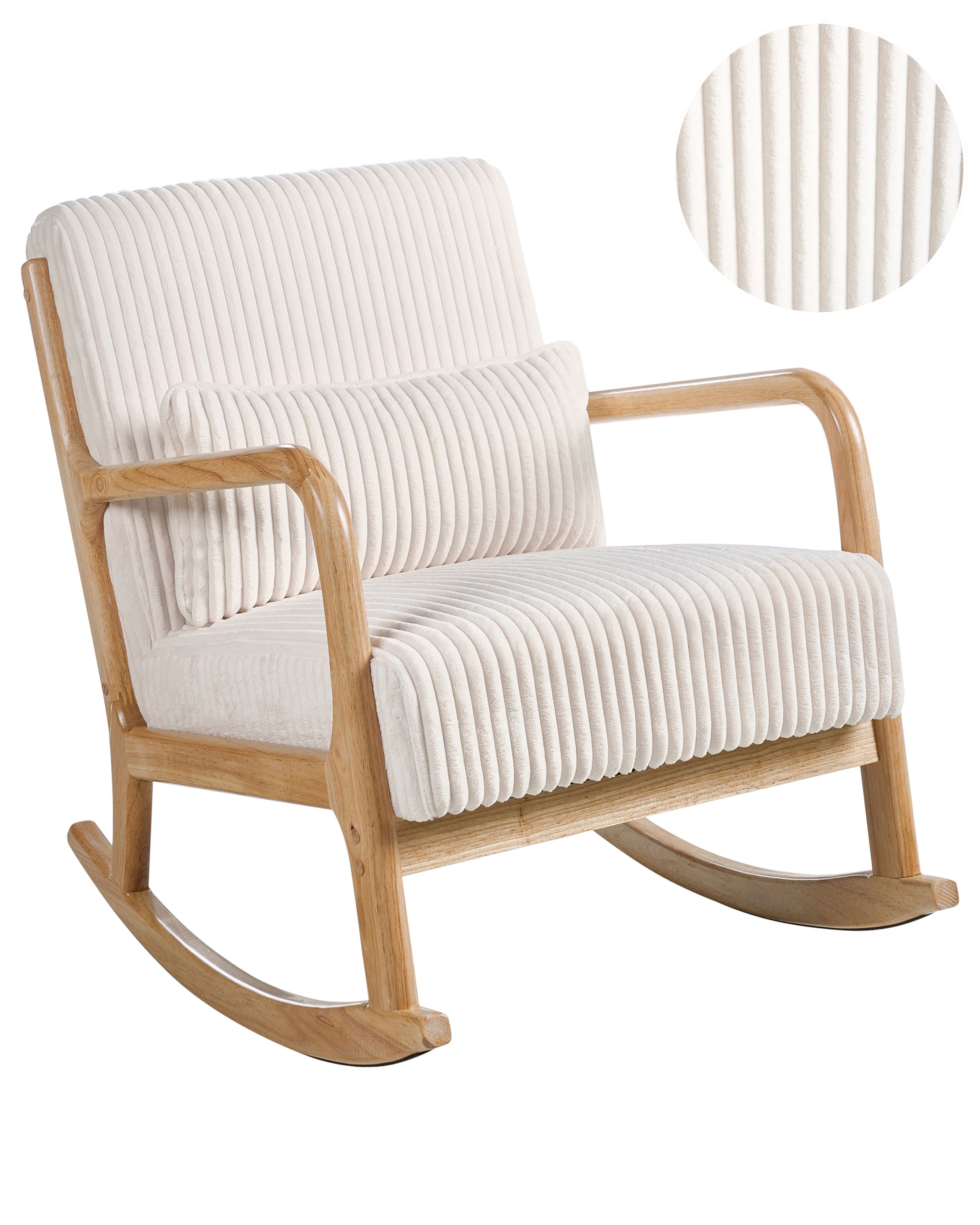 GREYCOMBE Fabric Rocking Chair - White - Gemini Interiors