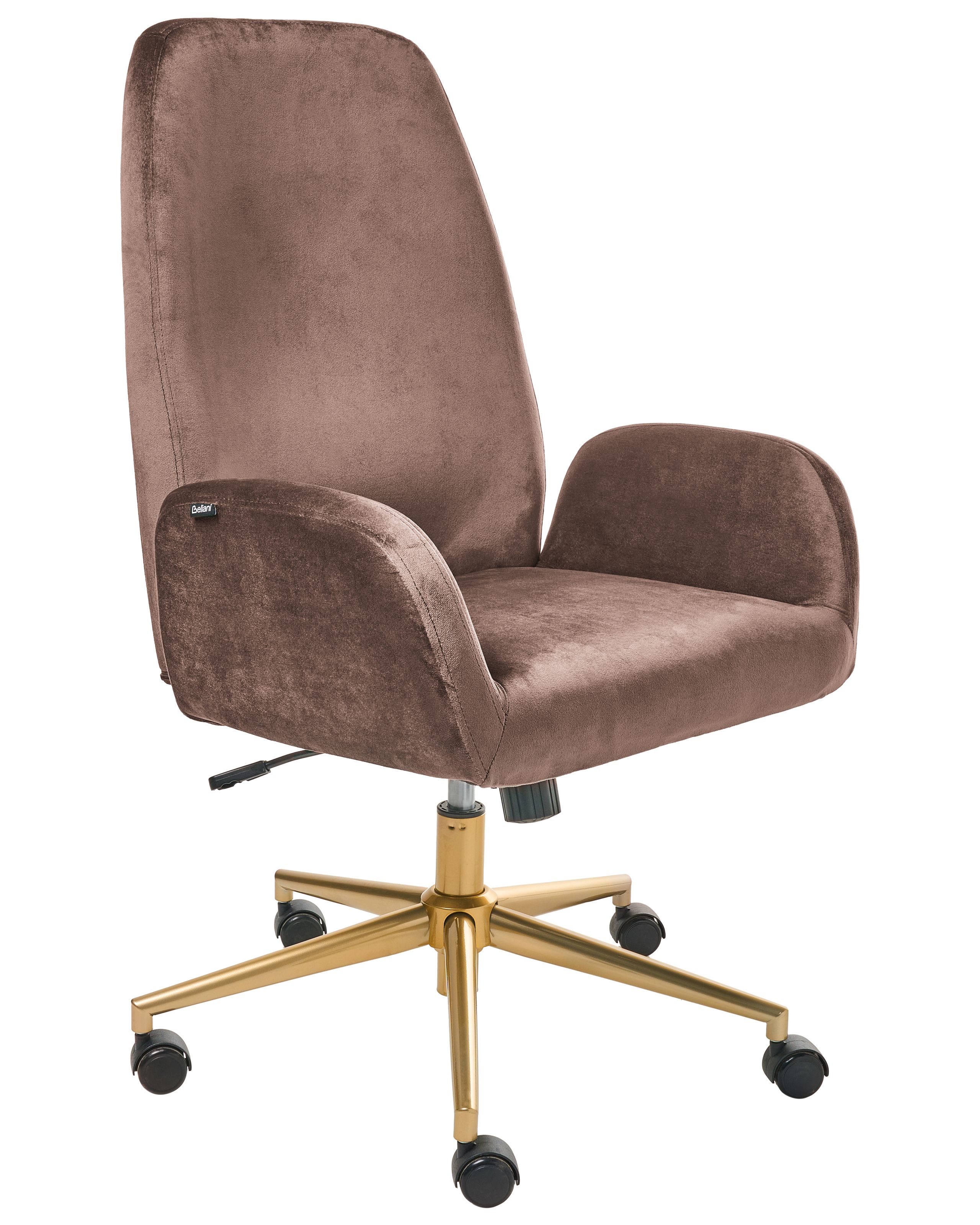 KIRKWELL Velvet Office Chair - Brown - Gemini Interiors