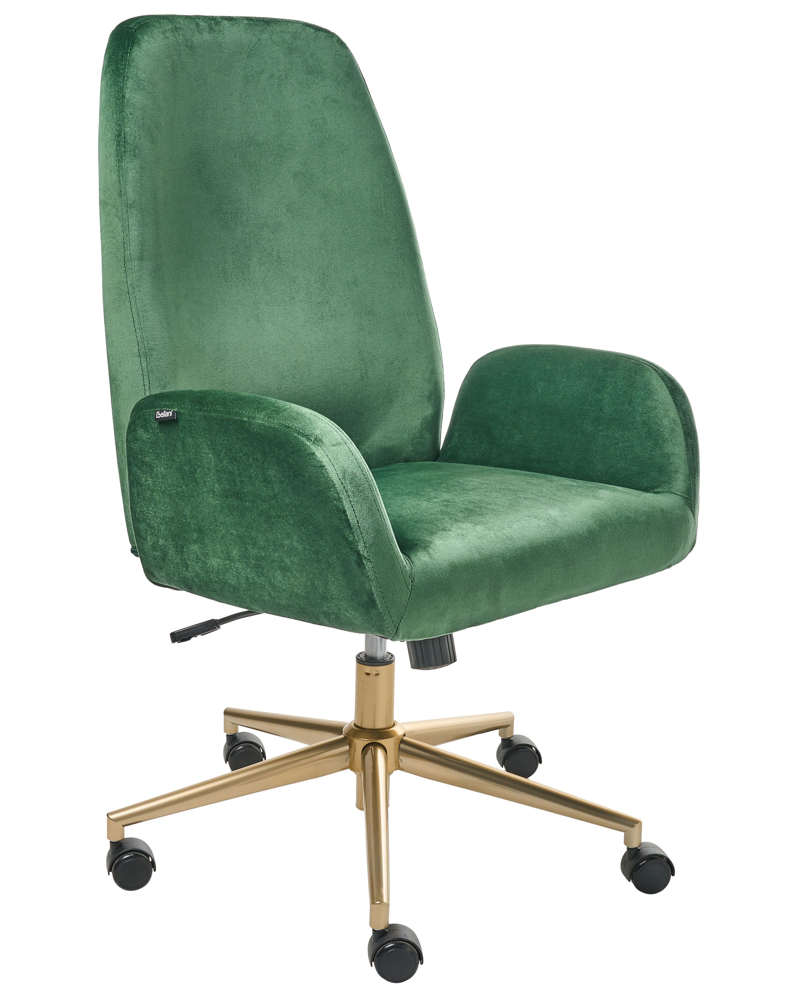 KIRKWELL Velvet Office Chair - Green - Gemini Interiors