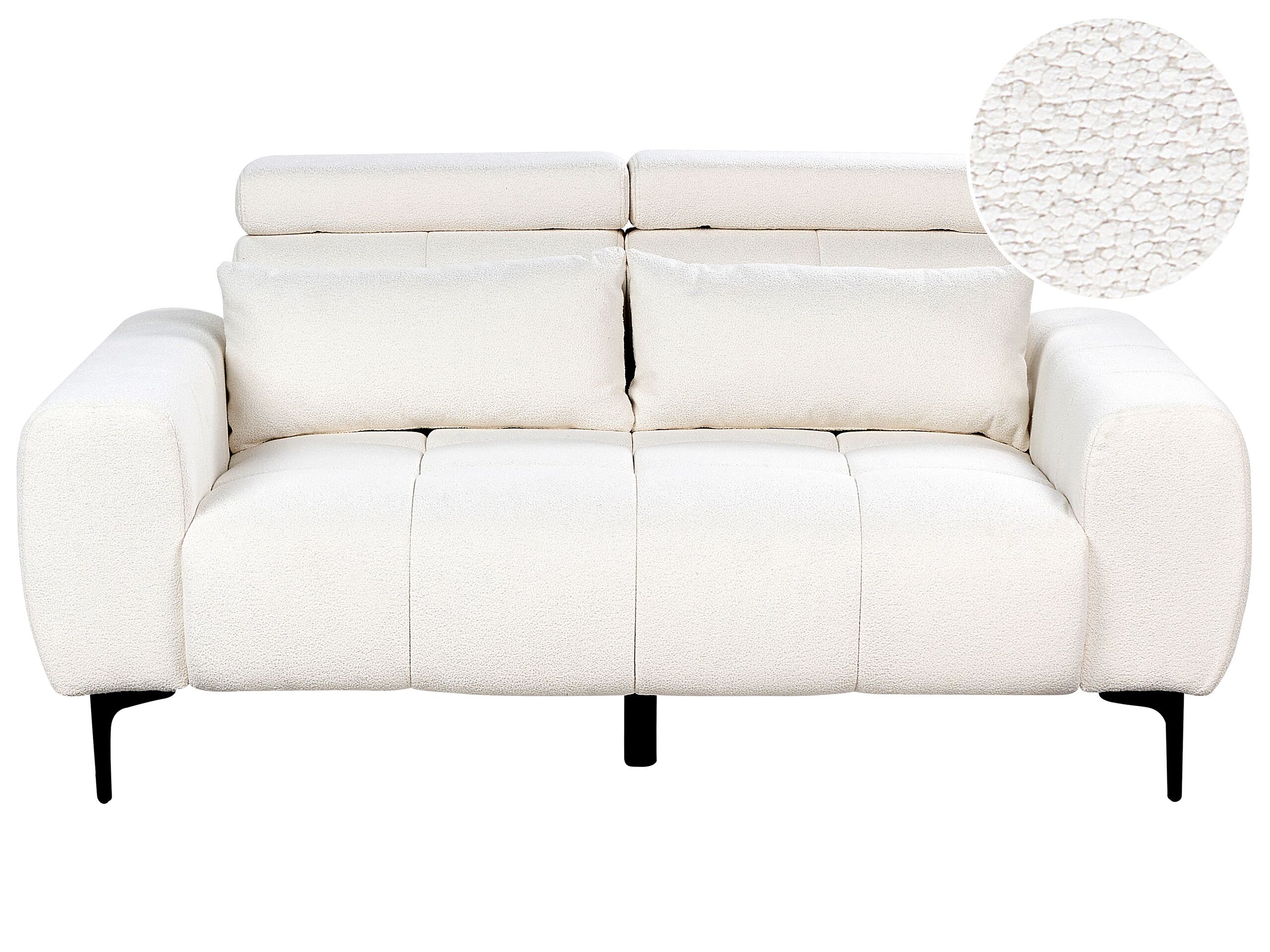2 Seater Boucle Sofa White VEGAMO - Gemini Interiors