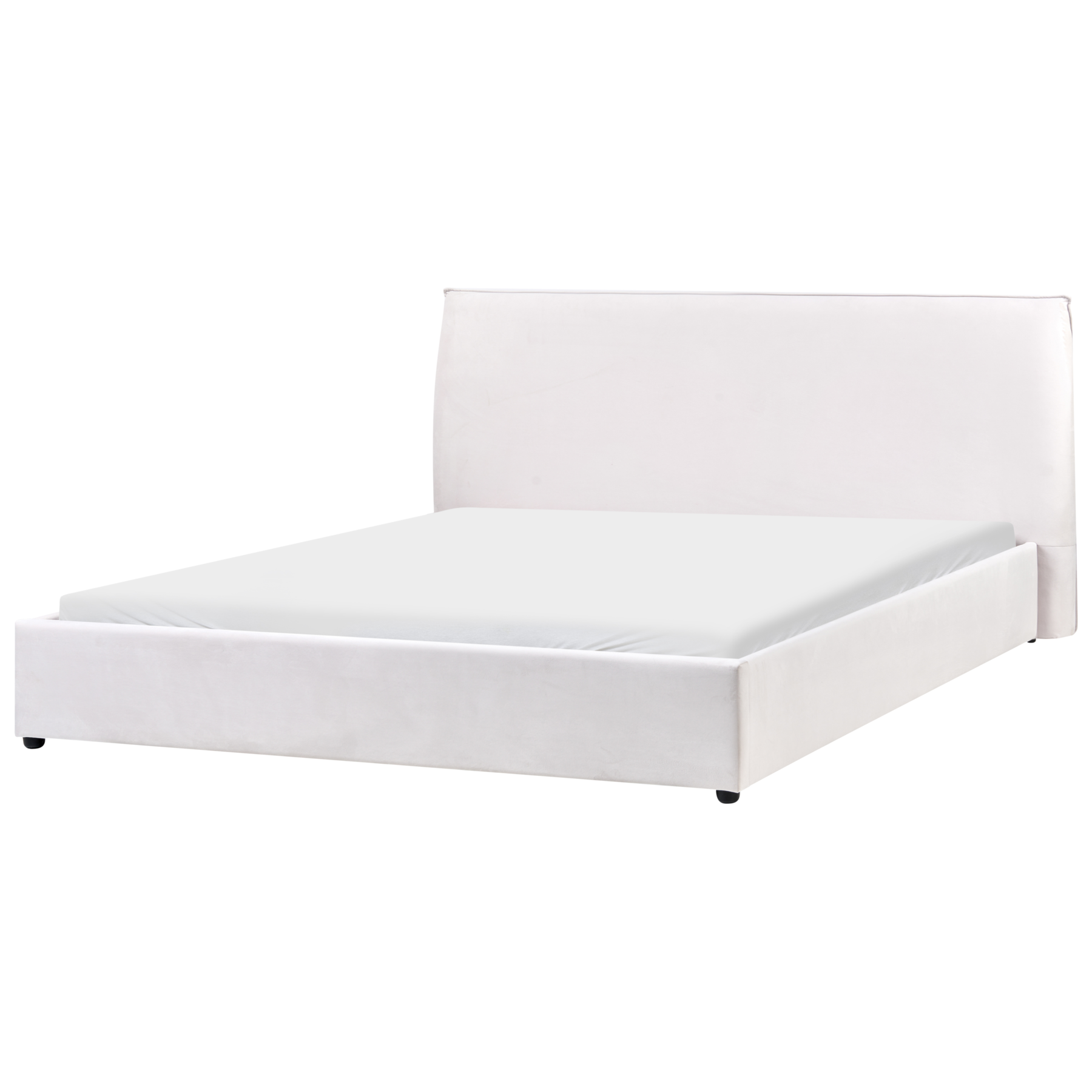 LEVISH Super Kingsize Velvet Bedframe - Off-White - Gemini Interiors
