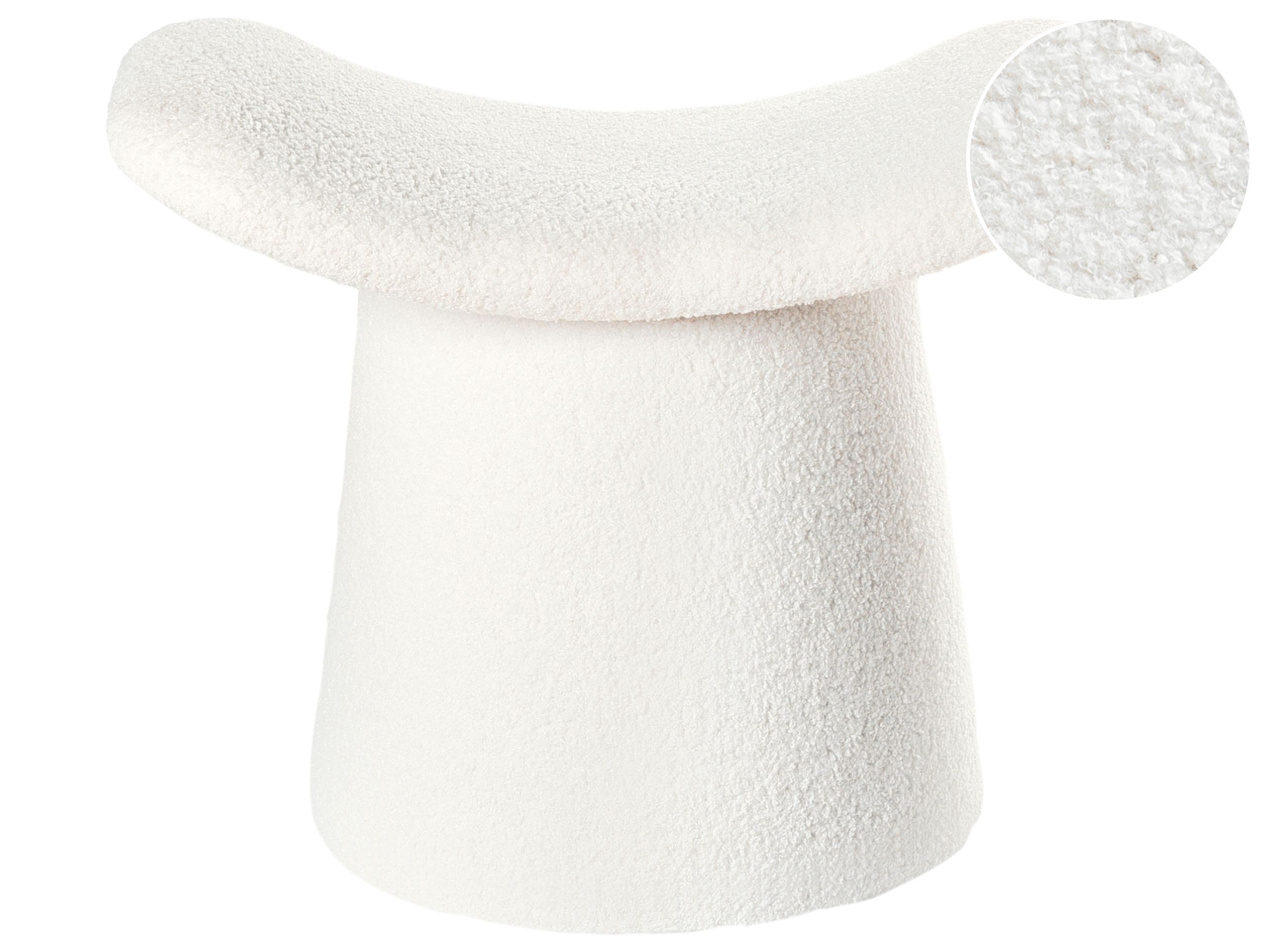 Boucle Pouffe Off-White RIDDLE - Gemini Interiors