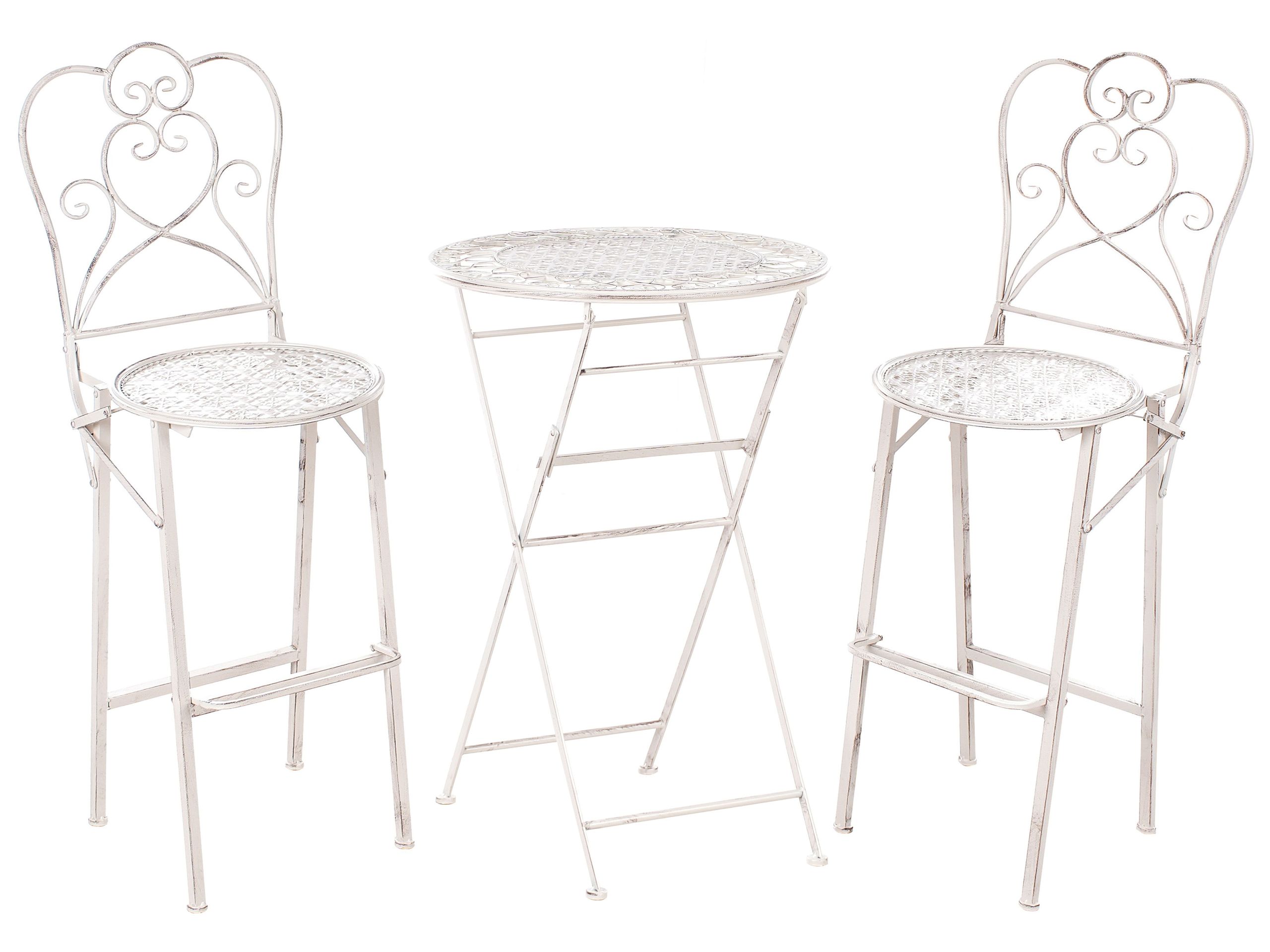 Garden Bar Set Folding TRIESTE Metal Light Beige - Gemini Interiors
