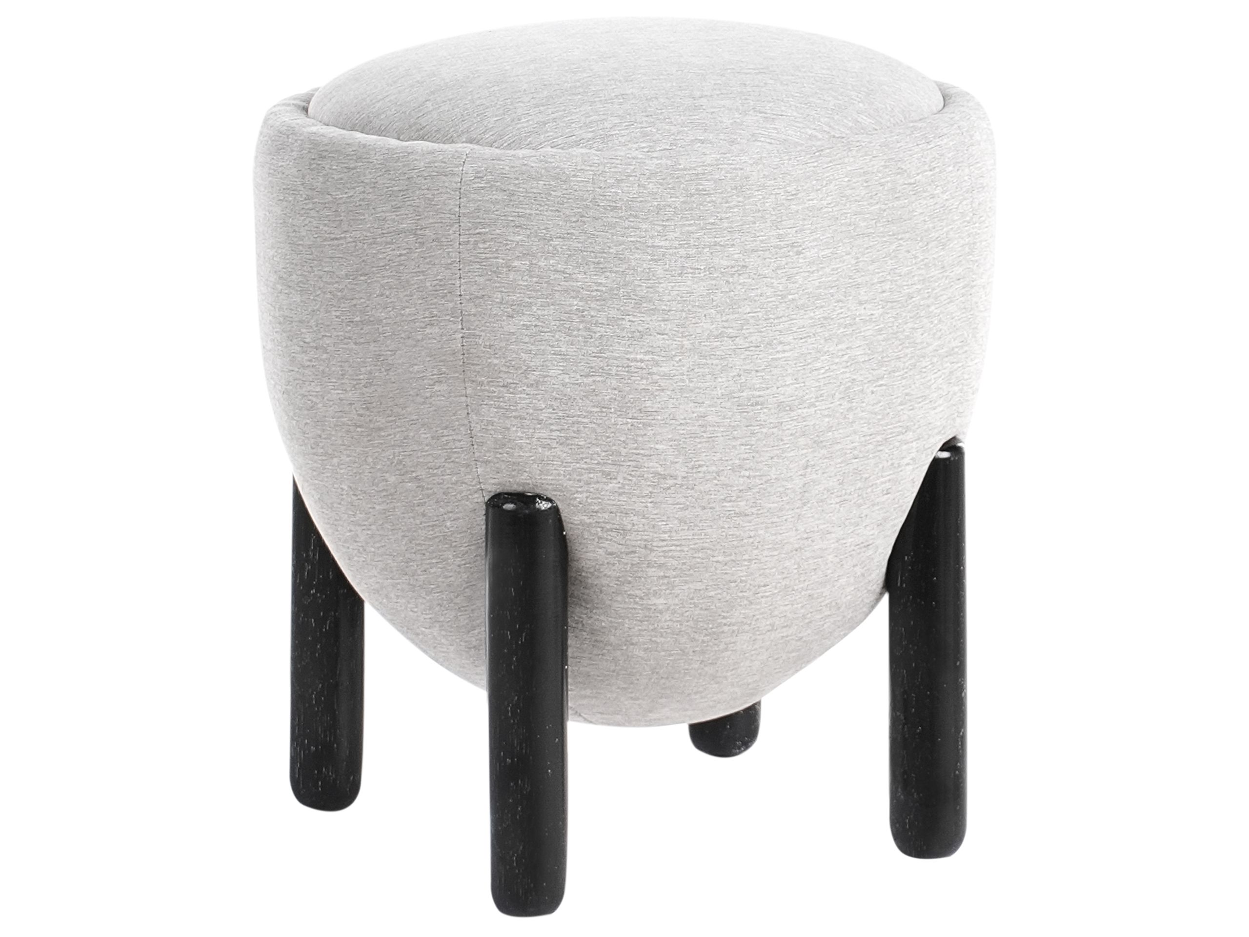 HARFLEET Faux Linen Footstool - Grey - Gemini Interiors